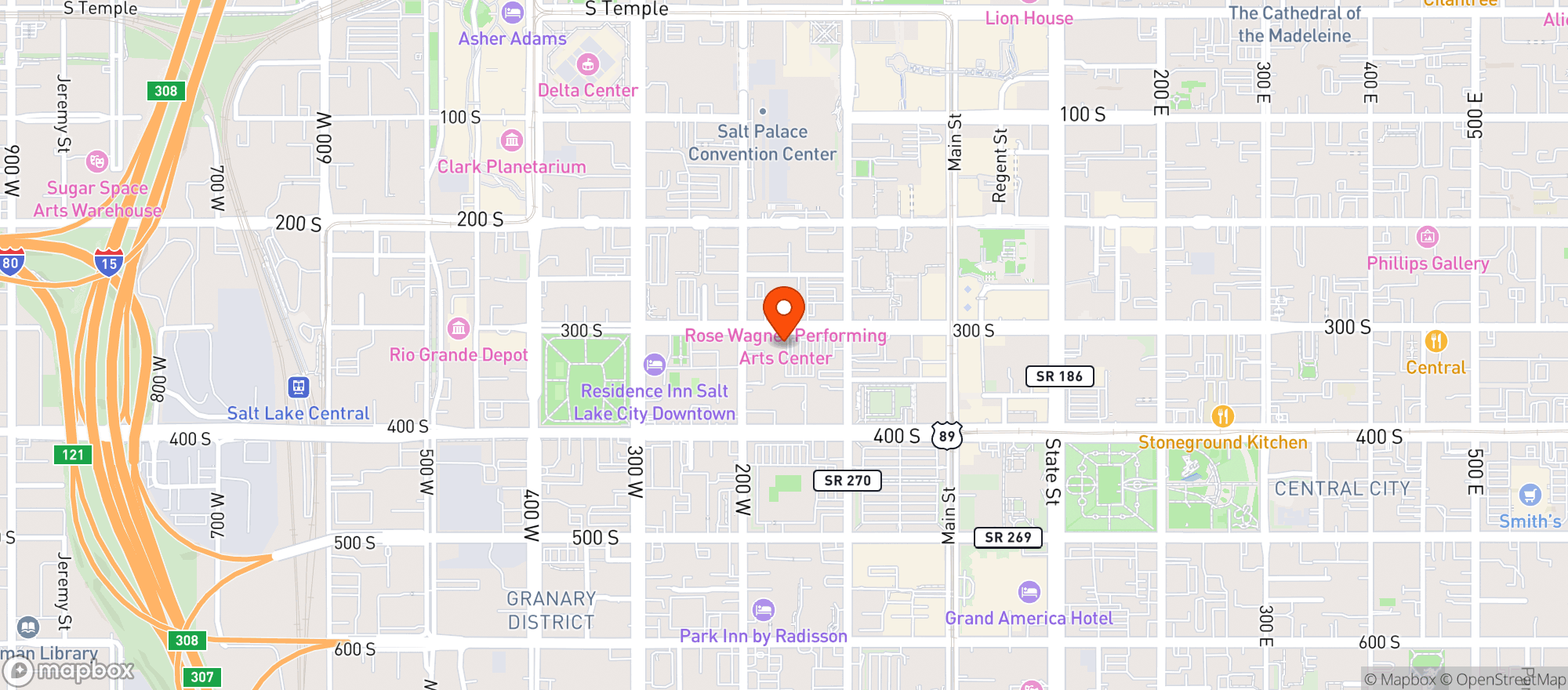 Map showing Salt Lake Brewing Co