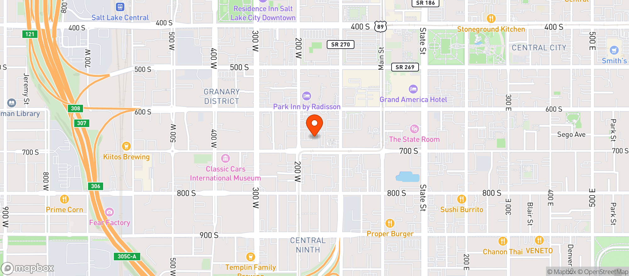 Map showing Legends Sport Pub & Grill
