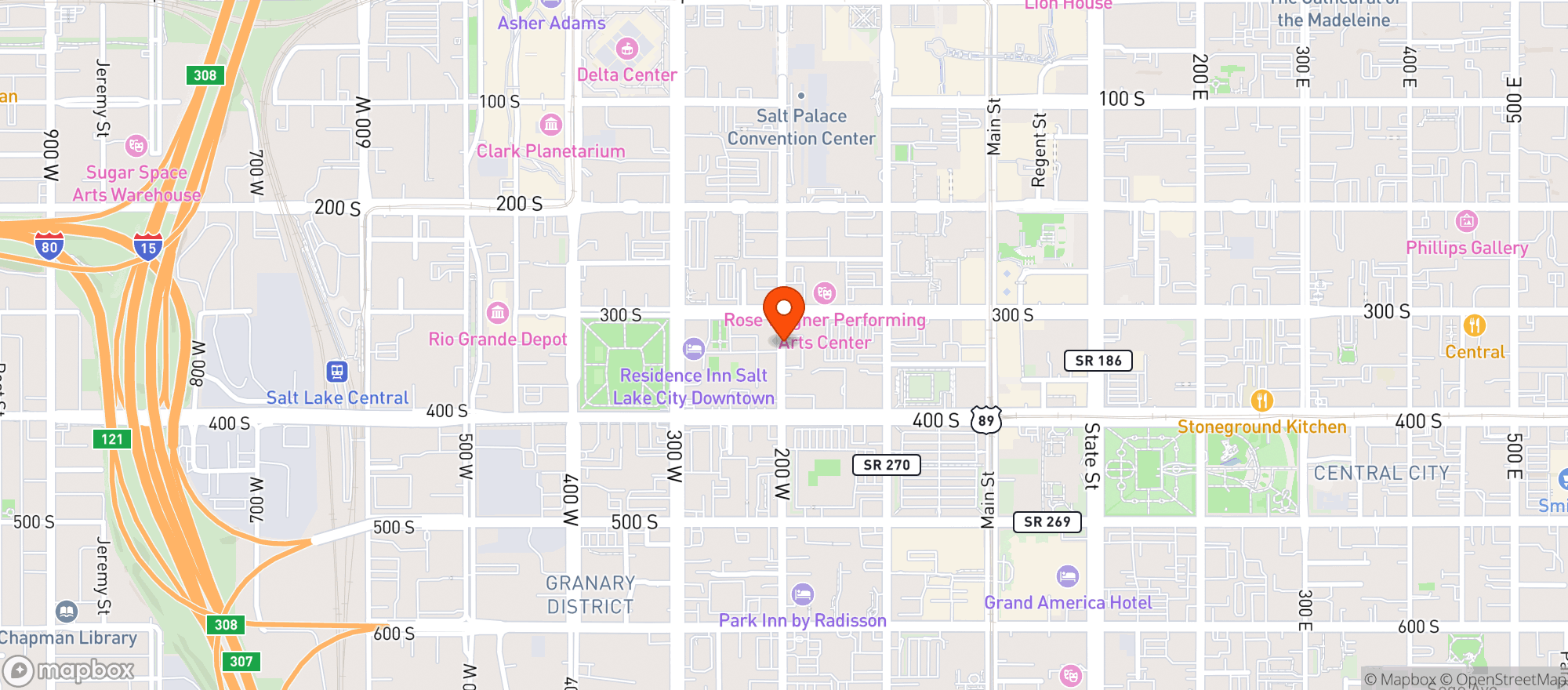 Map showing Edison House