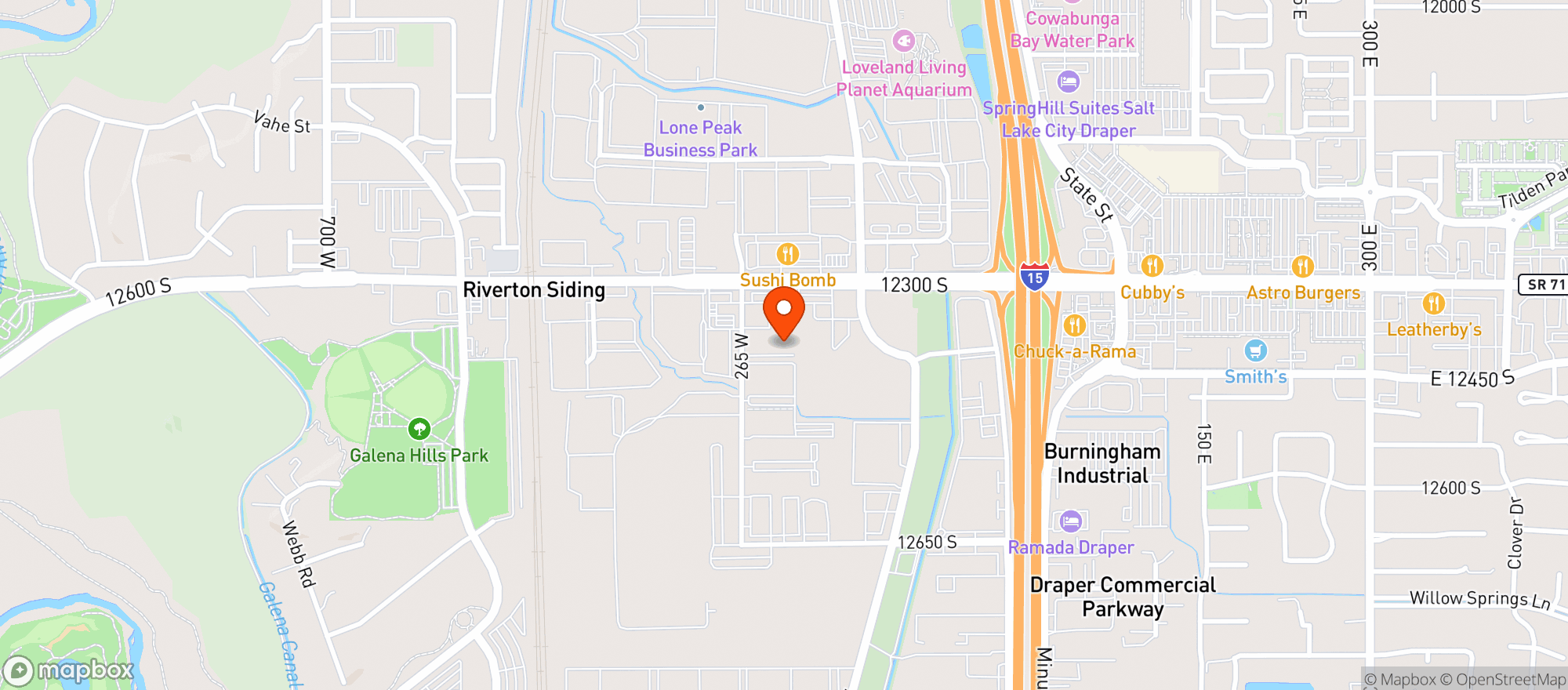 Map showing Door Dash