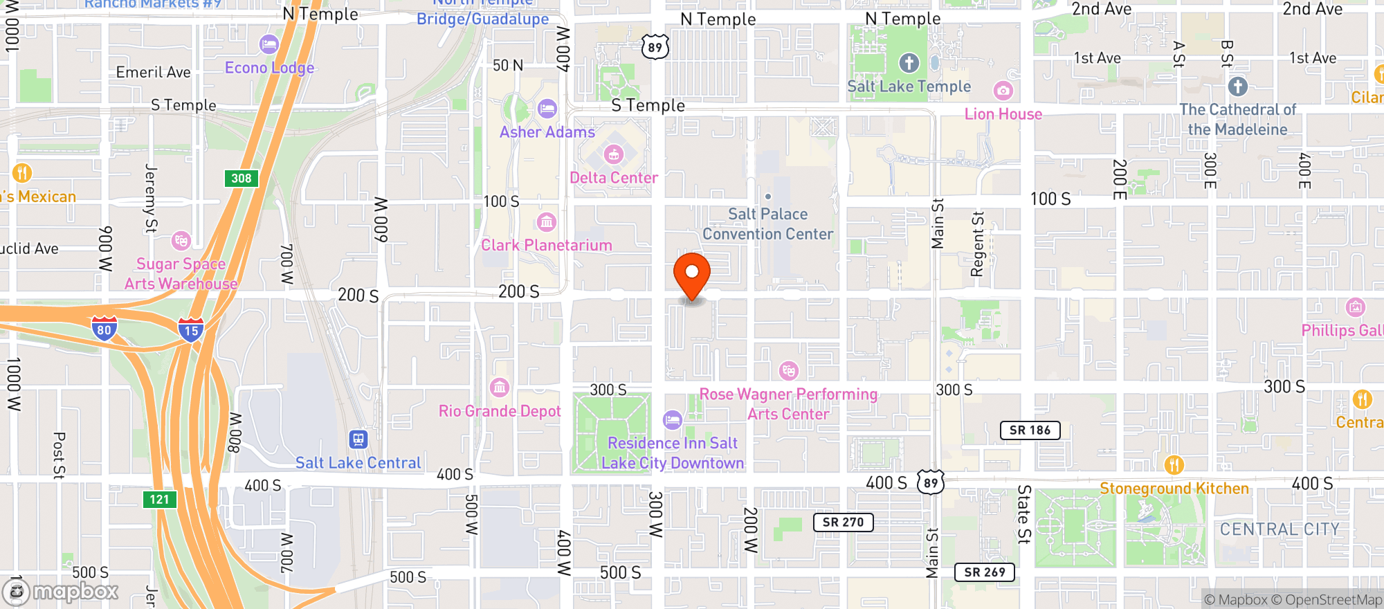 Map showing Nacho Daddy