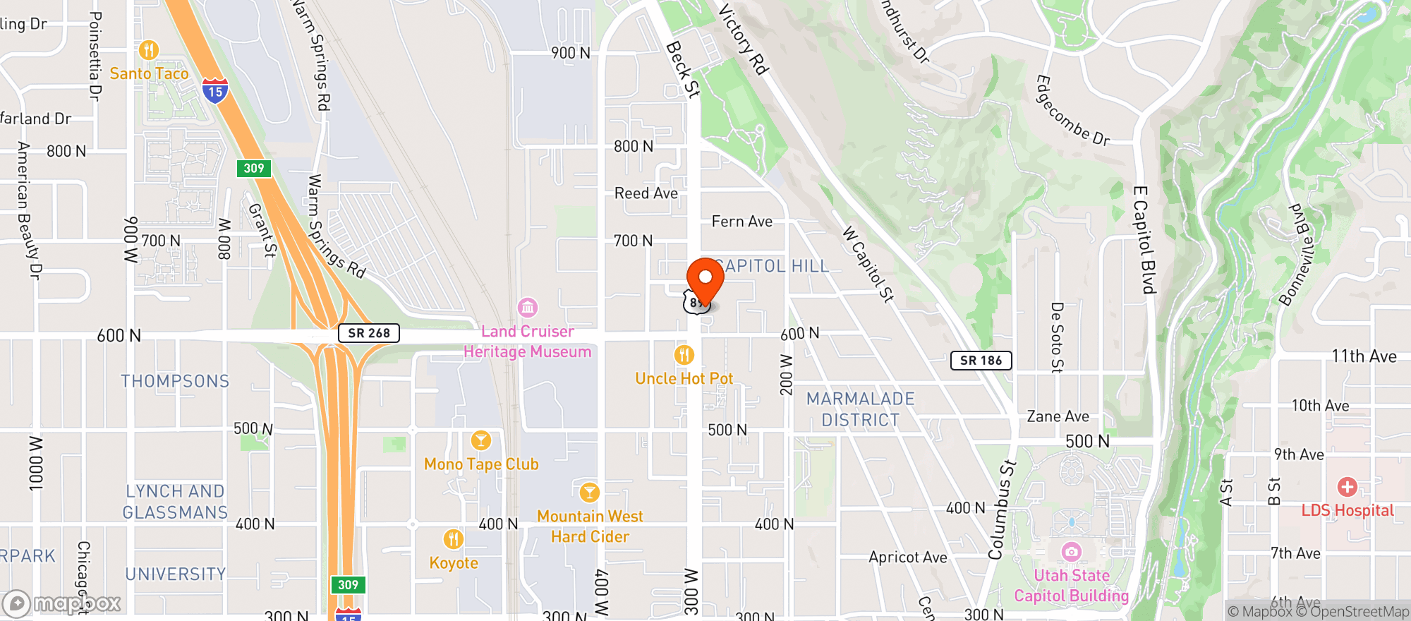 Map showing Blue Star Chevron #30443