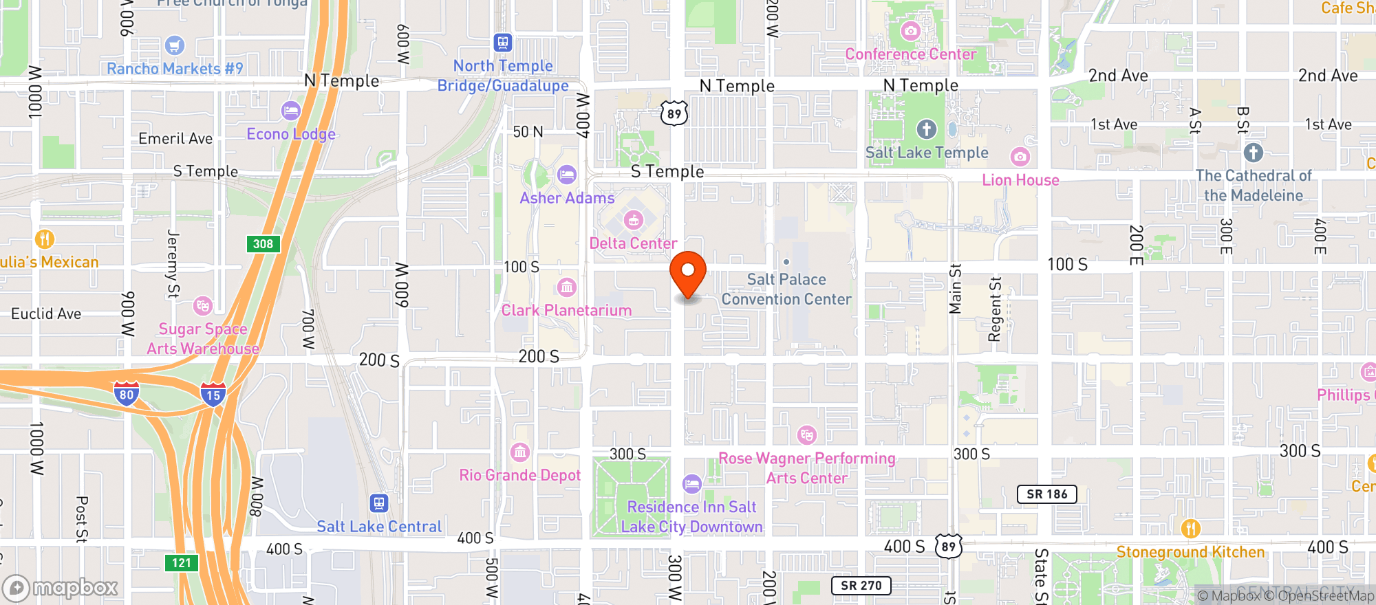 Map showing Le Meridien Hotels