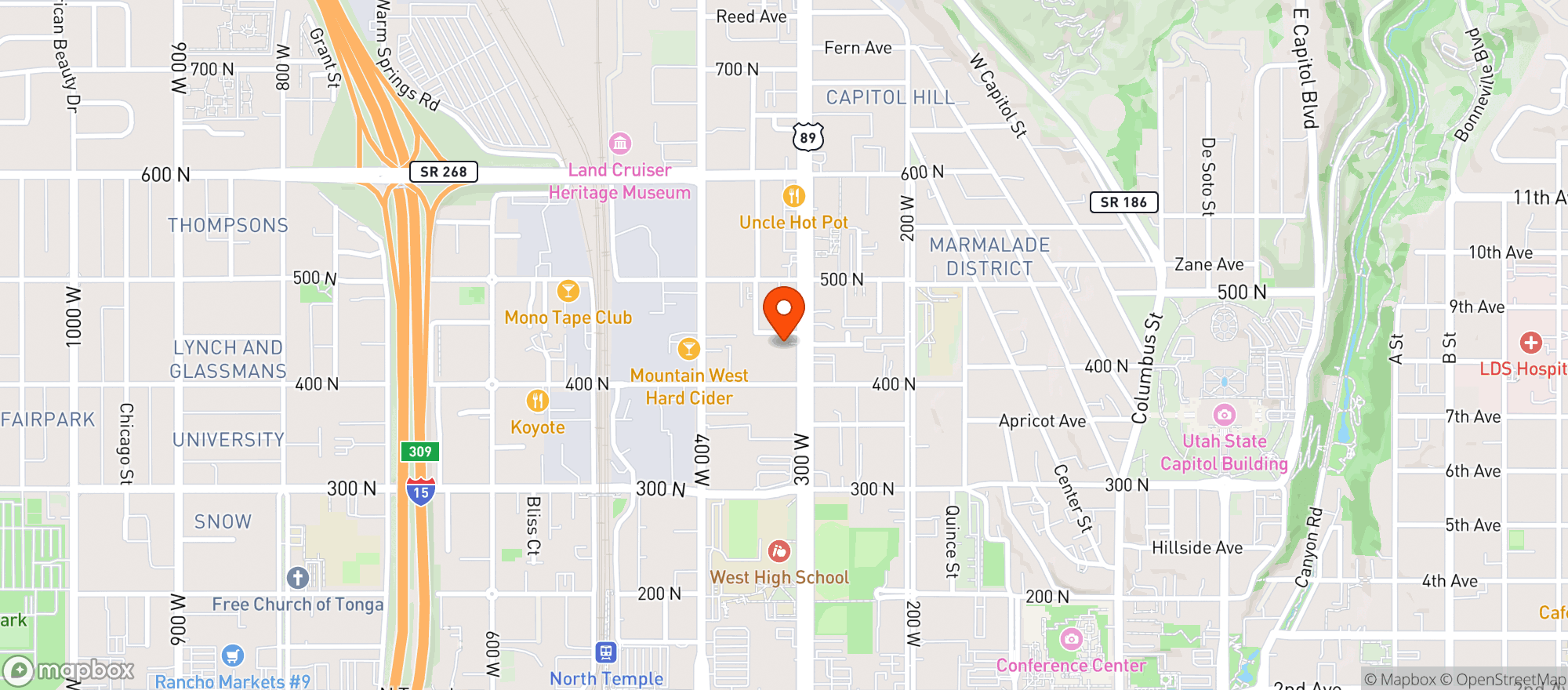 Map showing Taverna Pizza