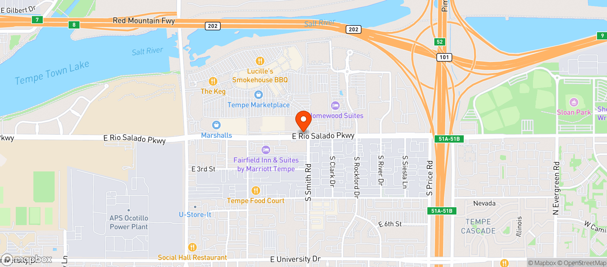 Map showing Bar Louie