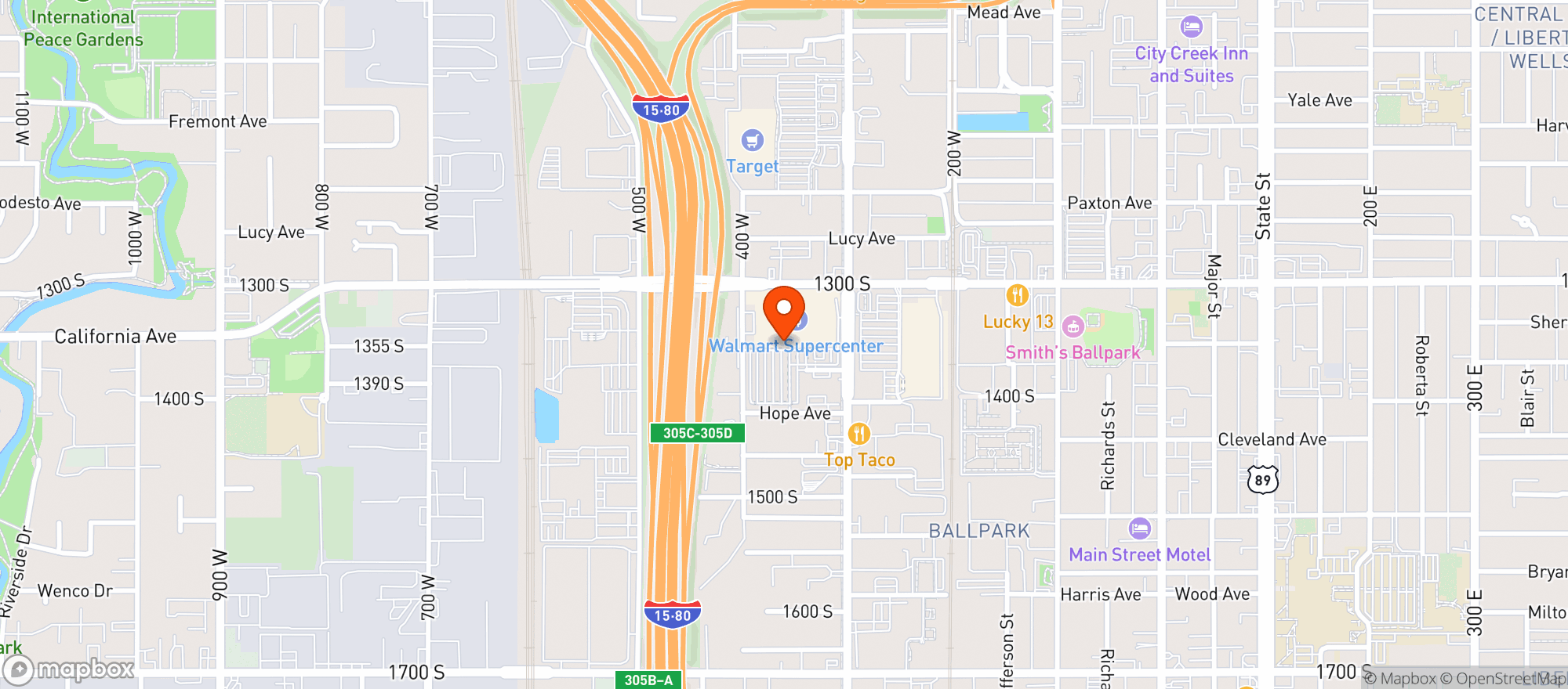 Map showing Walmart Supercenter #3589