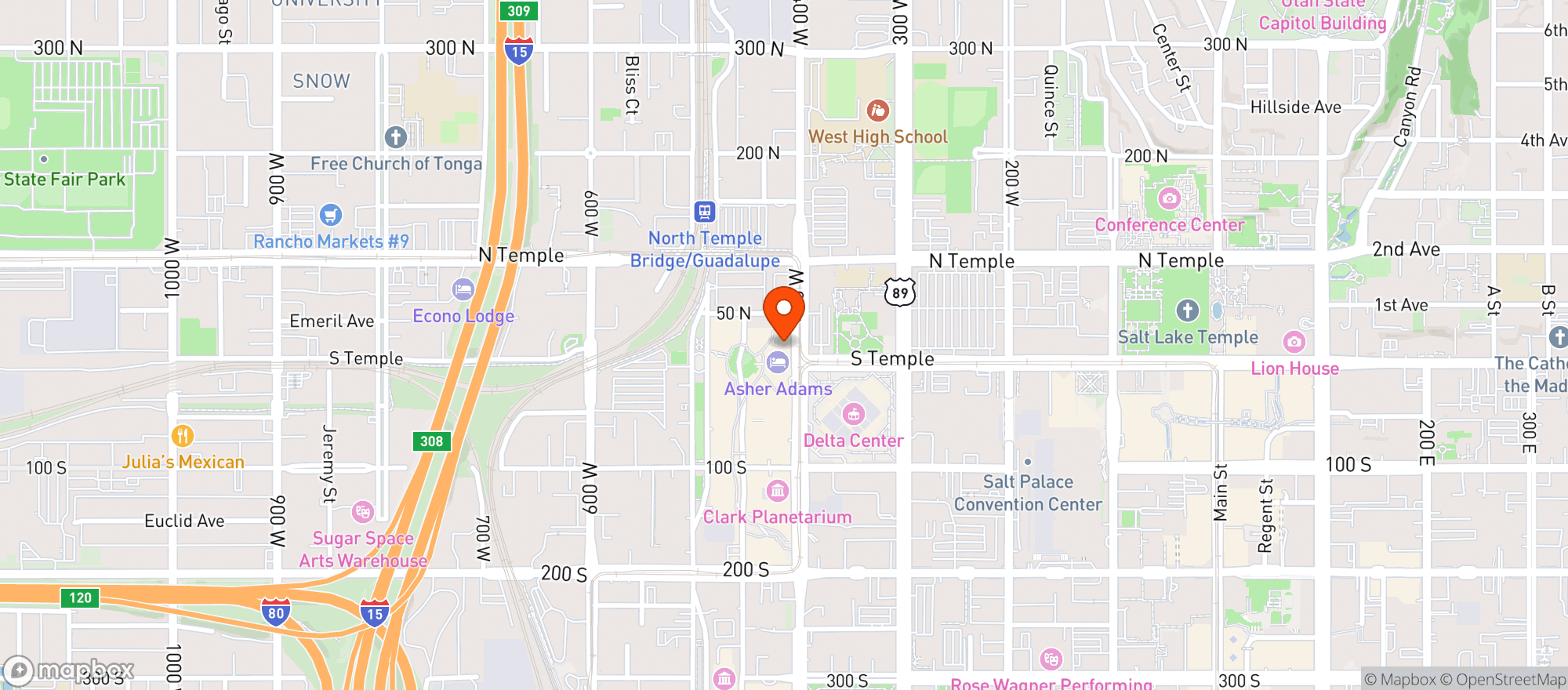 Map showing Blues At The Depot