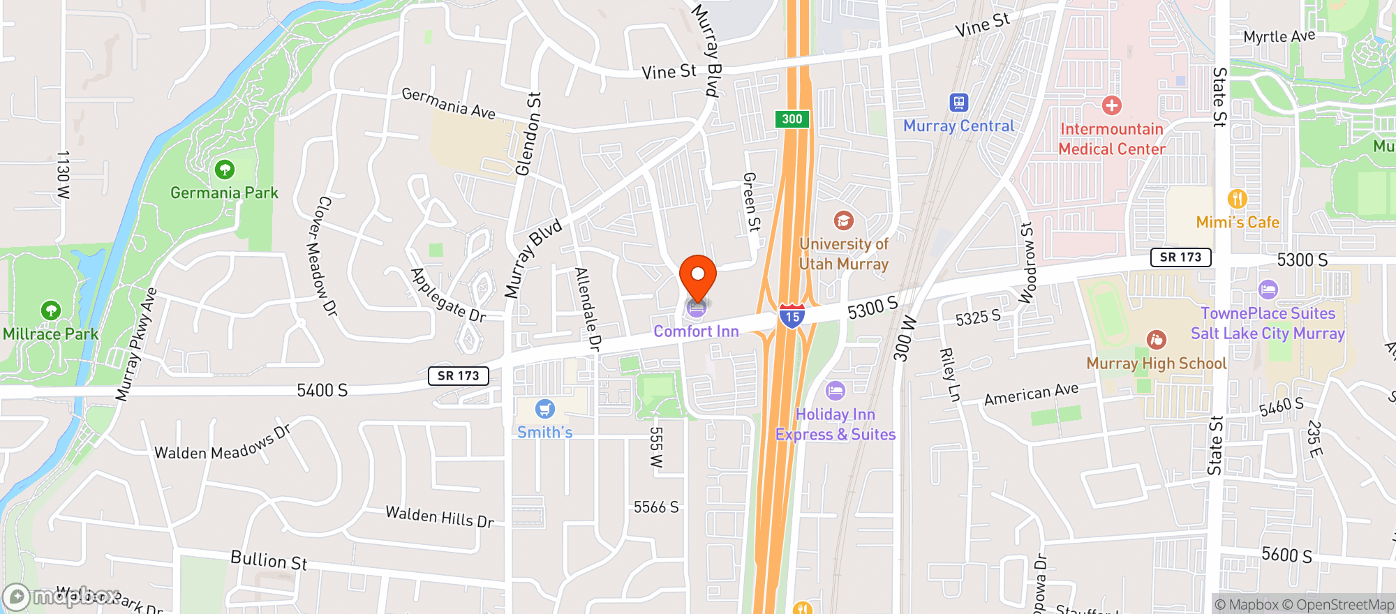 Map showing Quality Inn & Suites Murray - Salt Lake City South