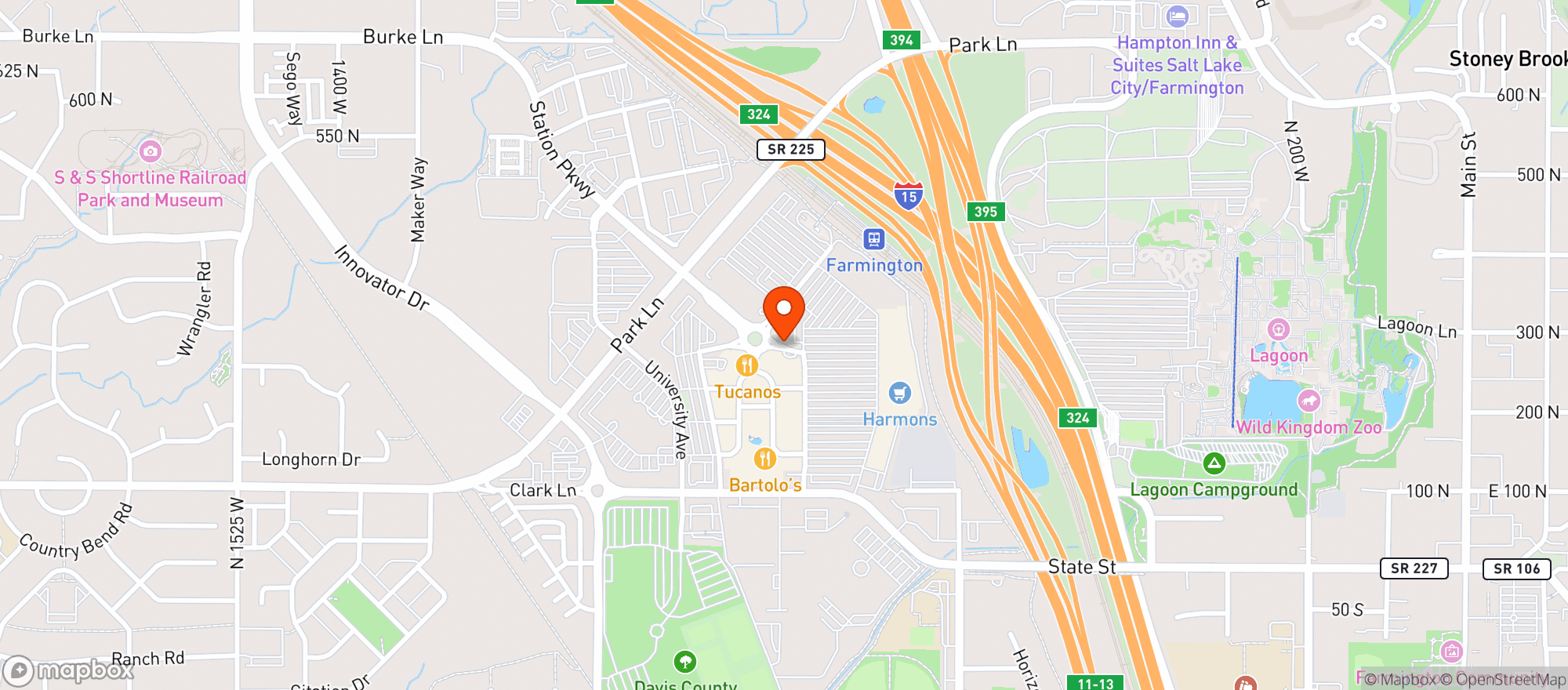 Map showing Harmons