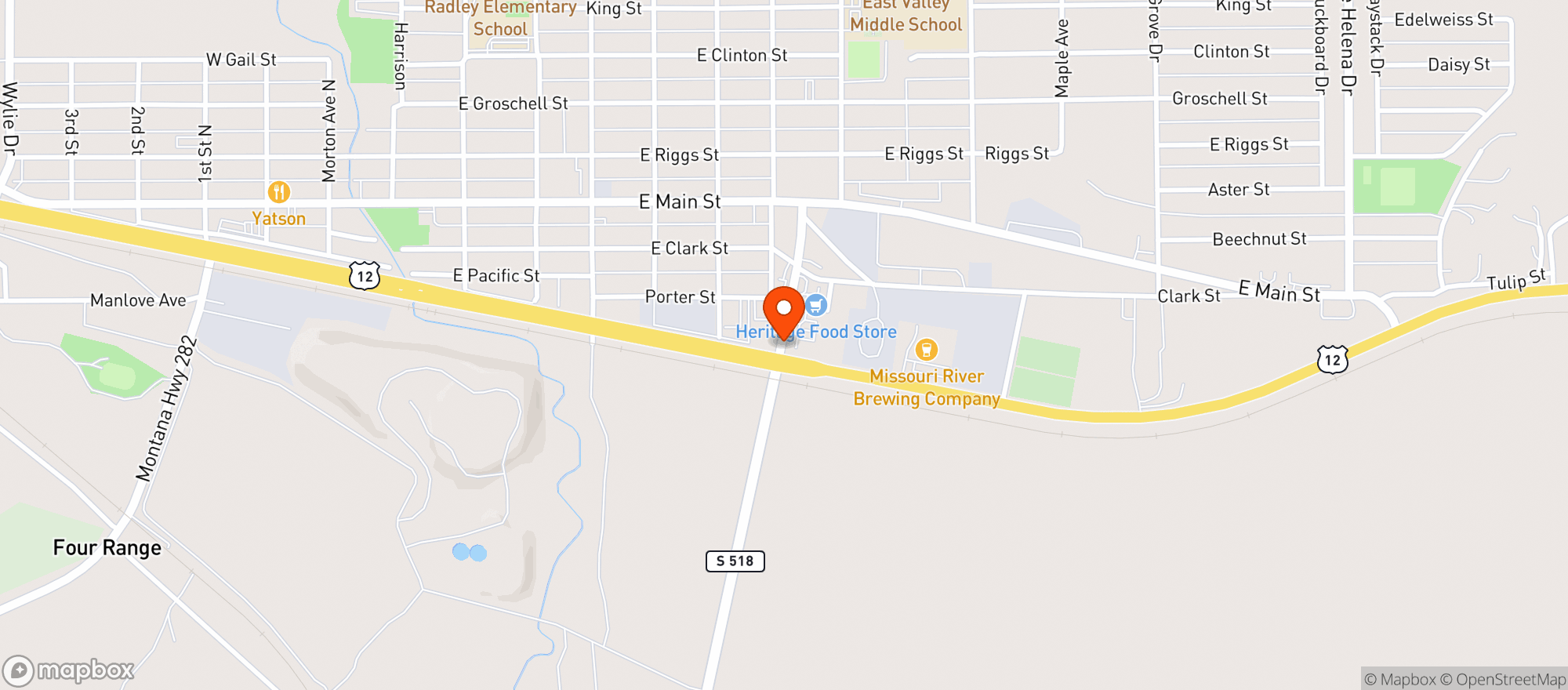 Map showing Town Pump