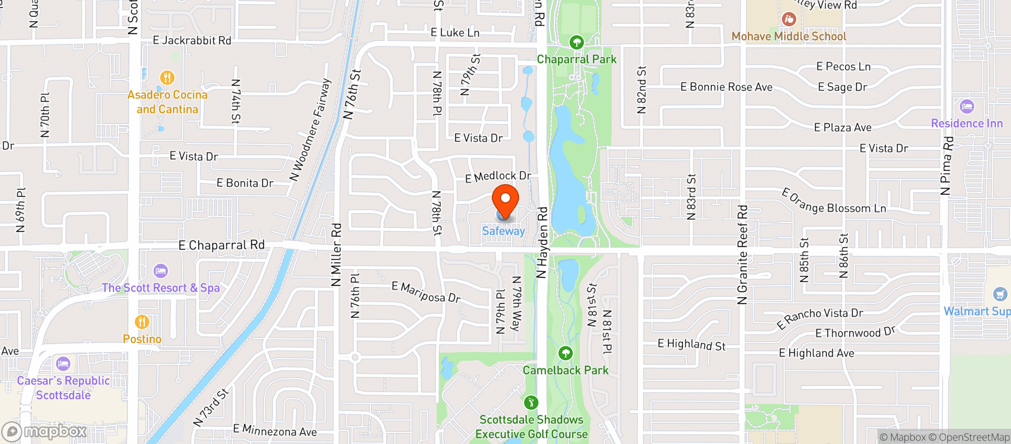 Map showing Safeway Store