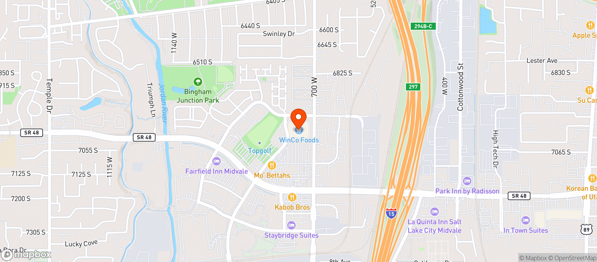 Map showing Winco Foods