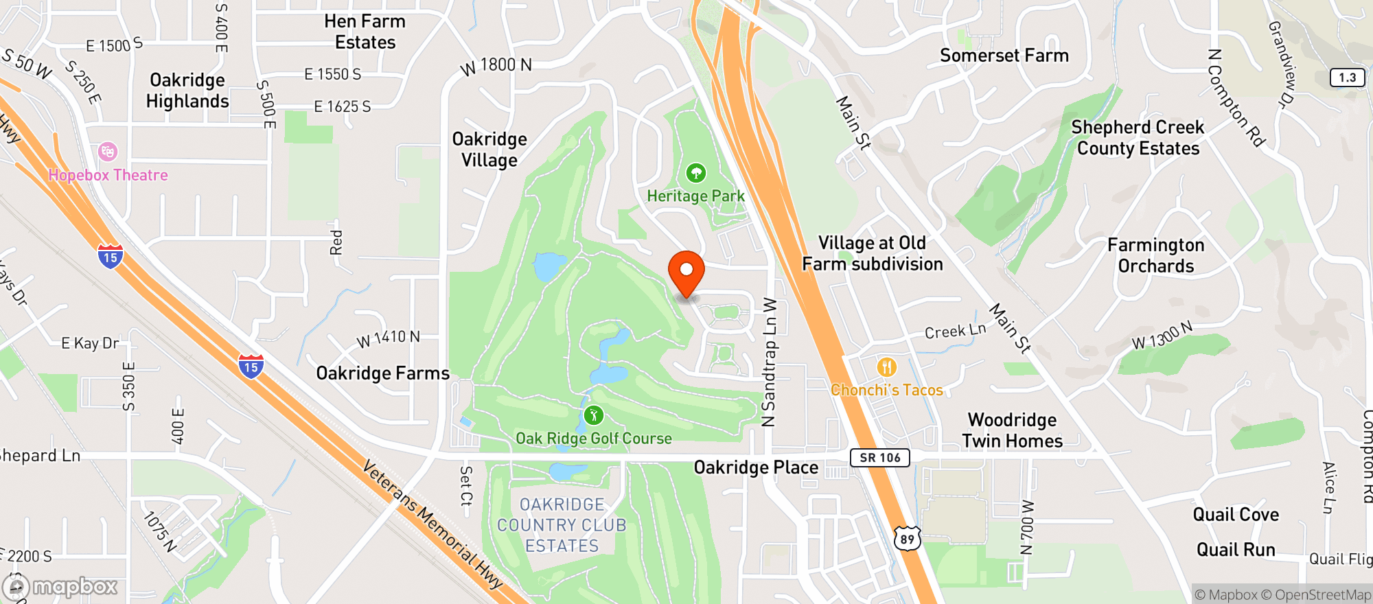 Map showing Twigs Bistro & Martini Bar