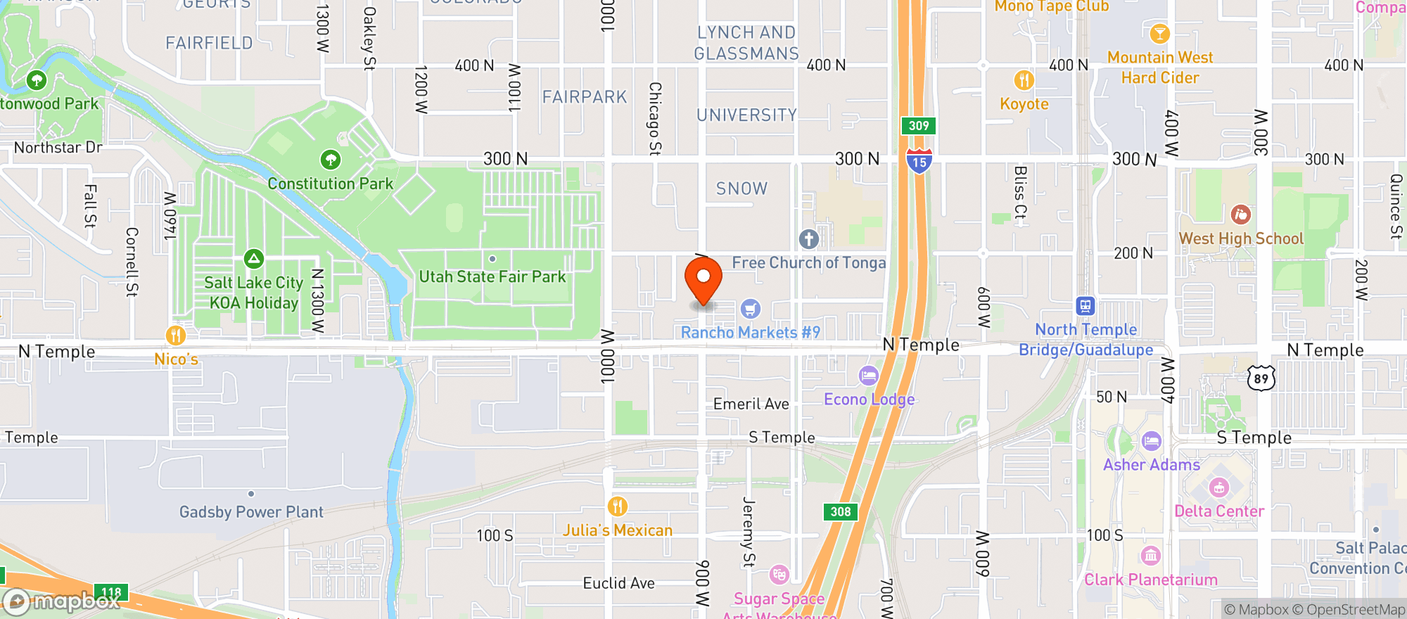 Map showing Rancho Markets