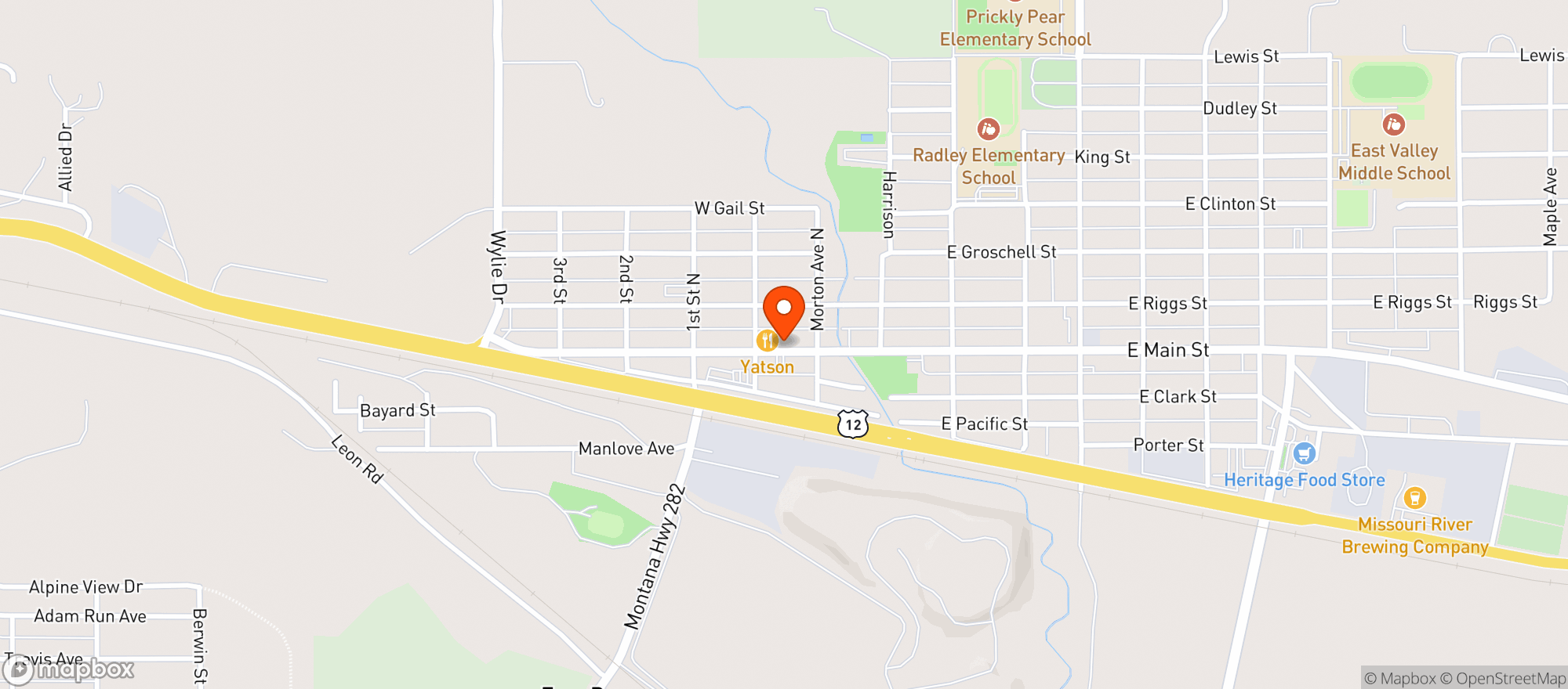 Map showing Eagles Lodge