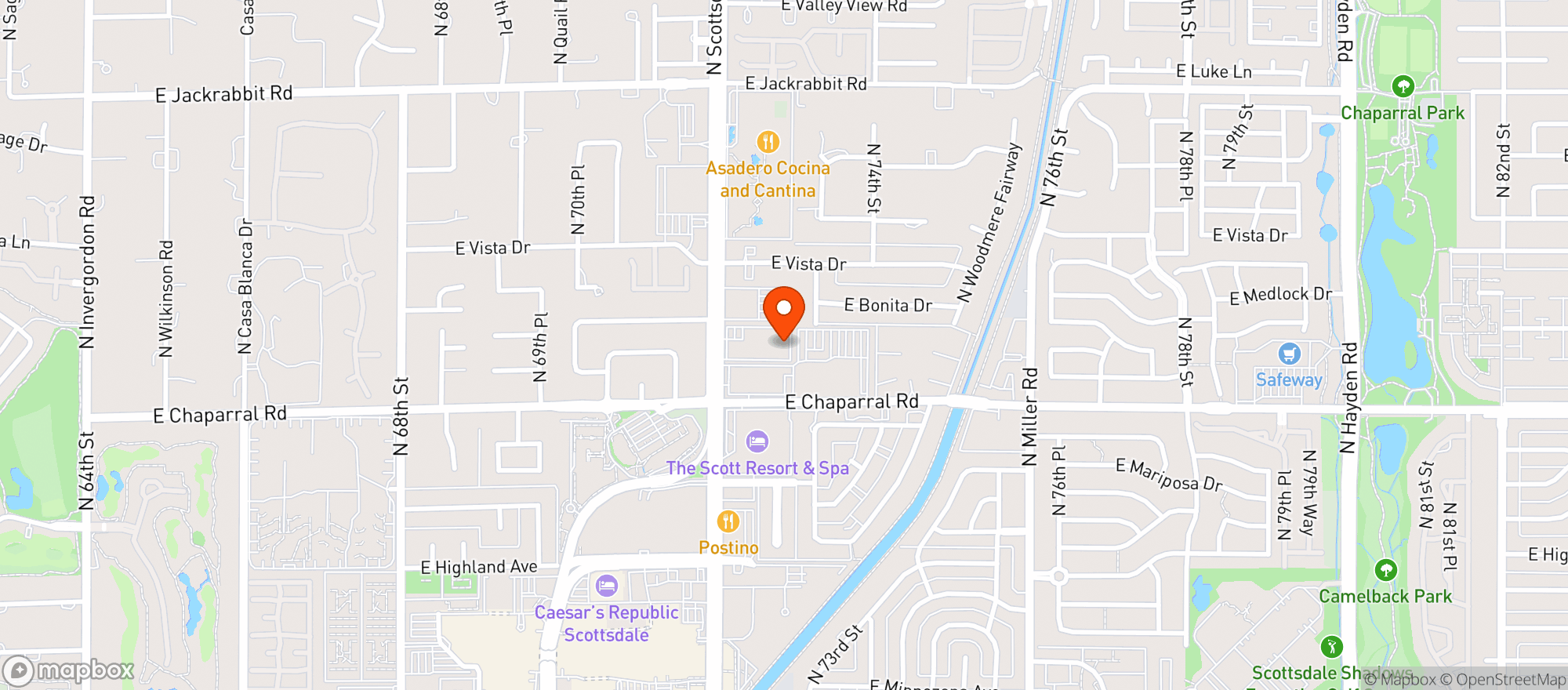 Map showing Hotel Adeline