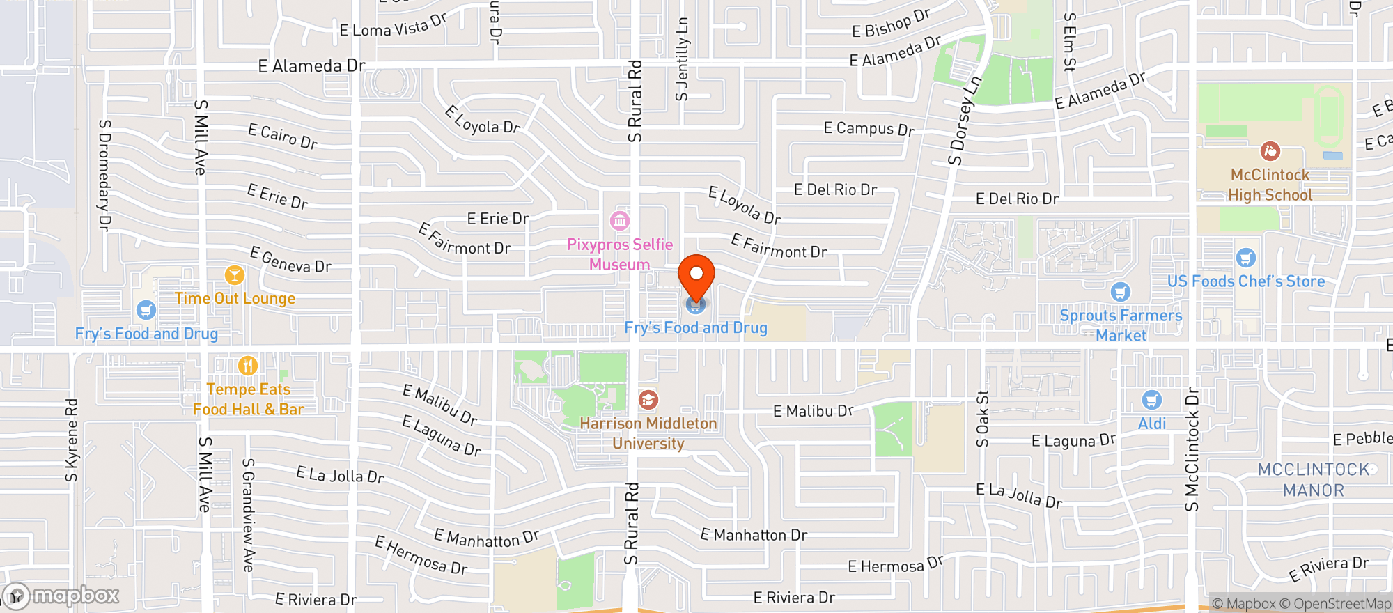 Map showing Fry's Food and Drug