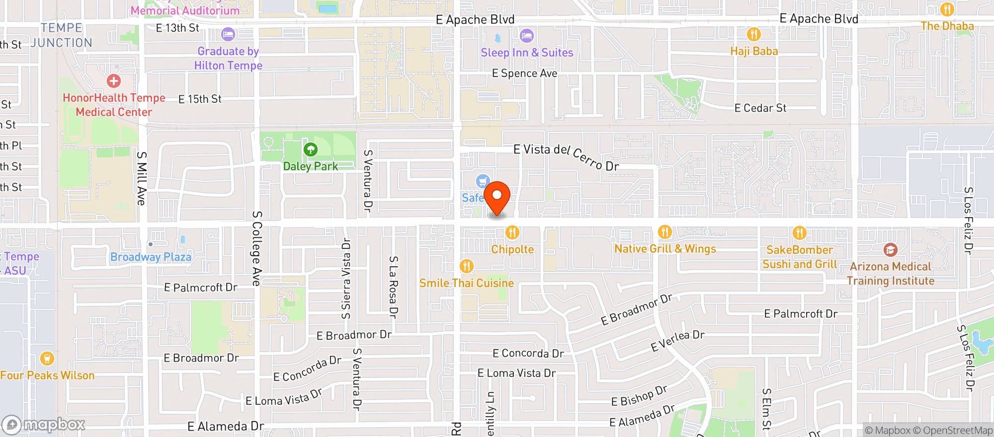 Map showing Safeway
