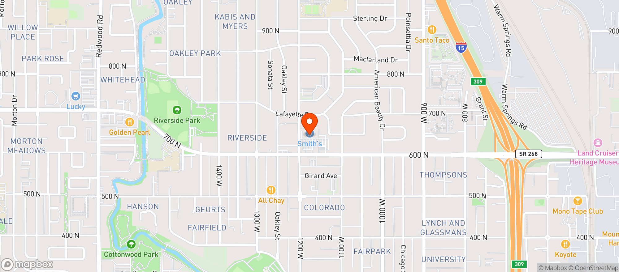 Map showing Smiths Food & Drug Cent #69