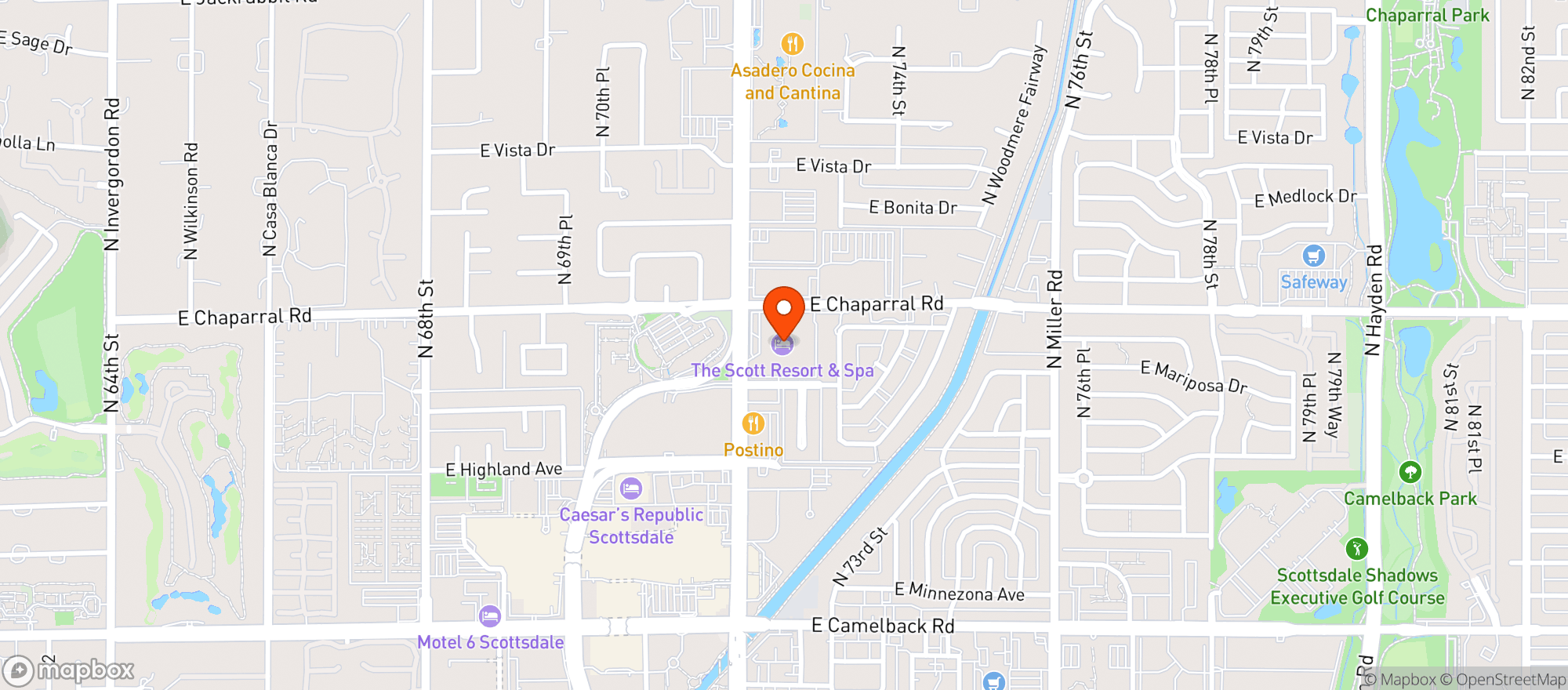Map showing The Scott Resort & Spa