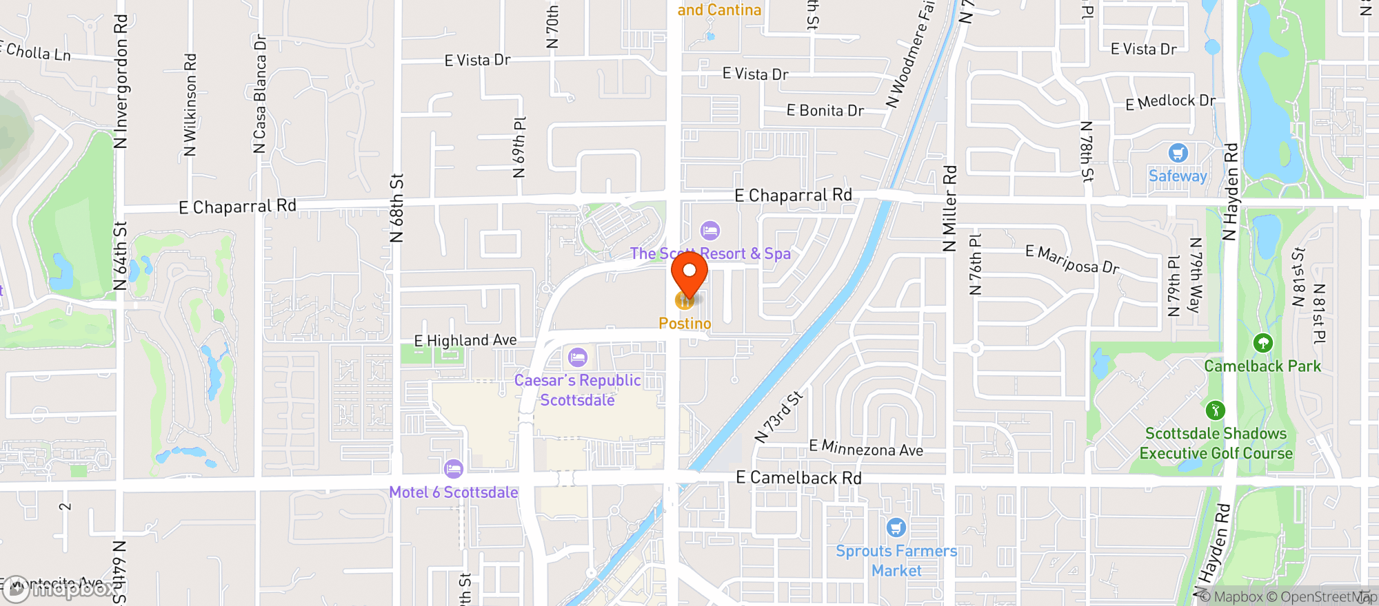 Map showing Postino Wine Cafe