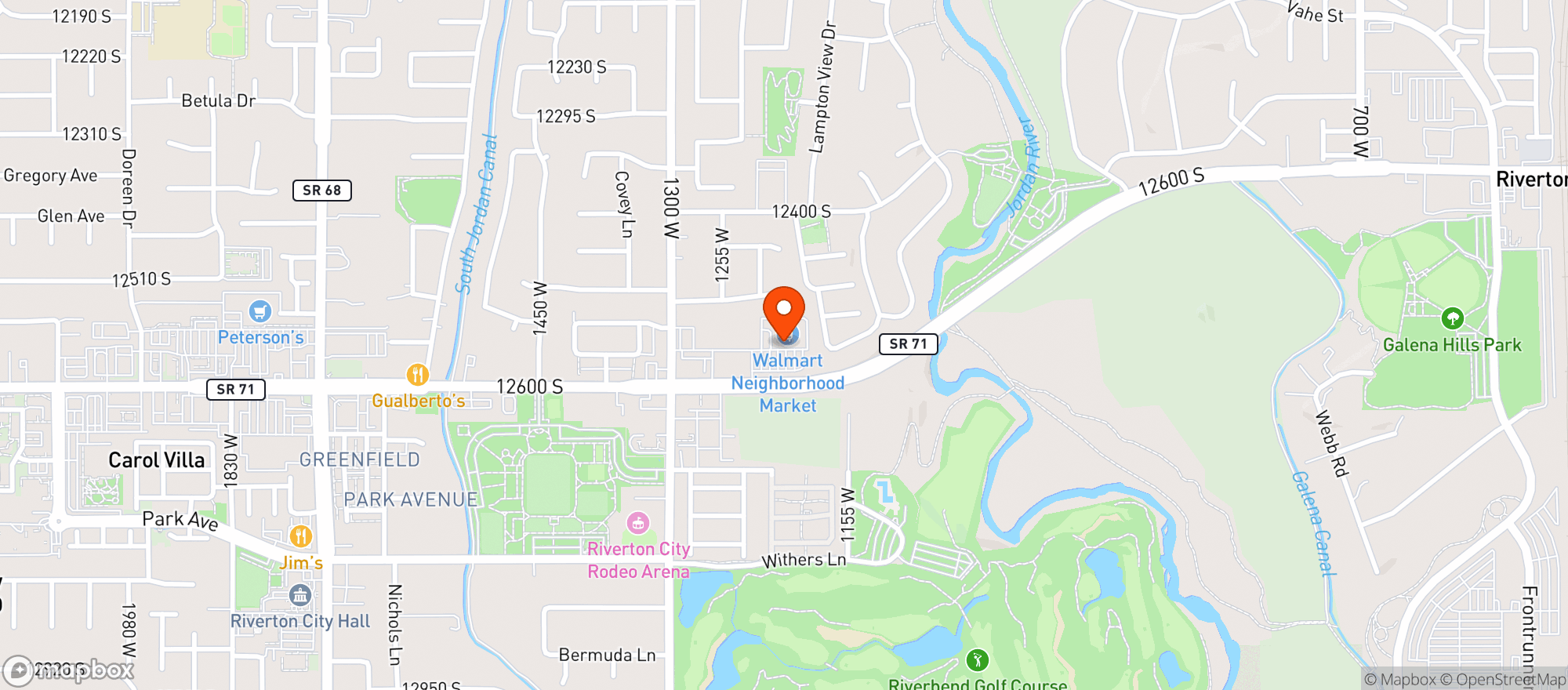 Map showing Walmart Neighborhood Ma #7043