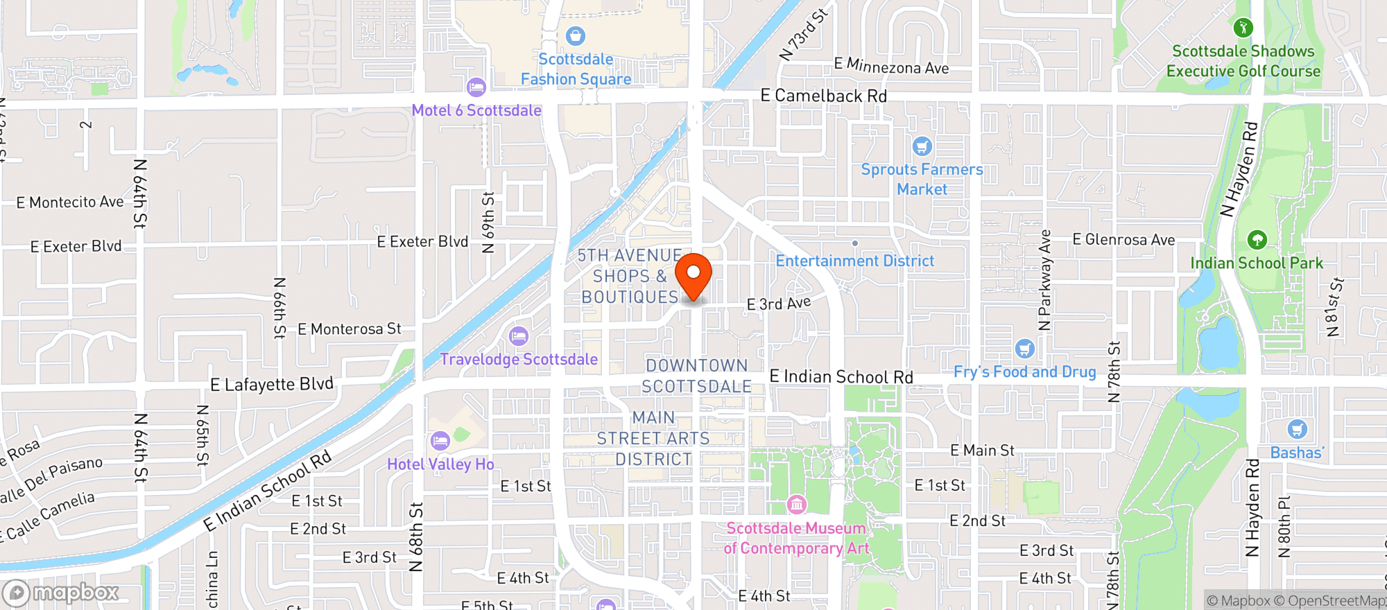 Map showing Bourbon & Bones