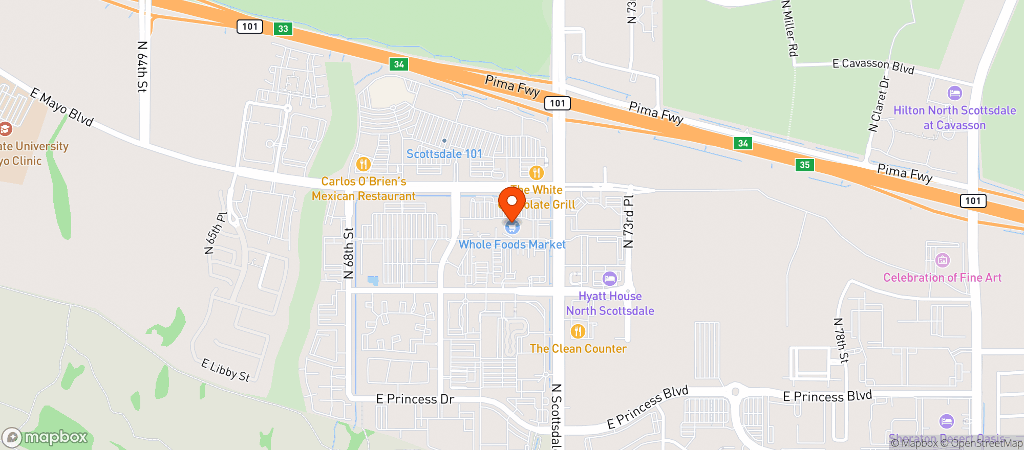 Map showing Whole Foods Market | Scottsdale