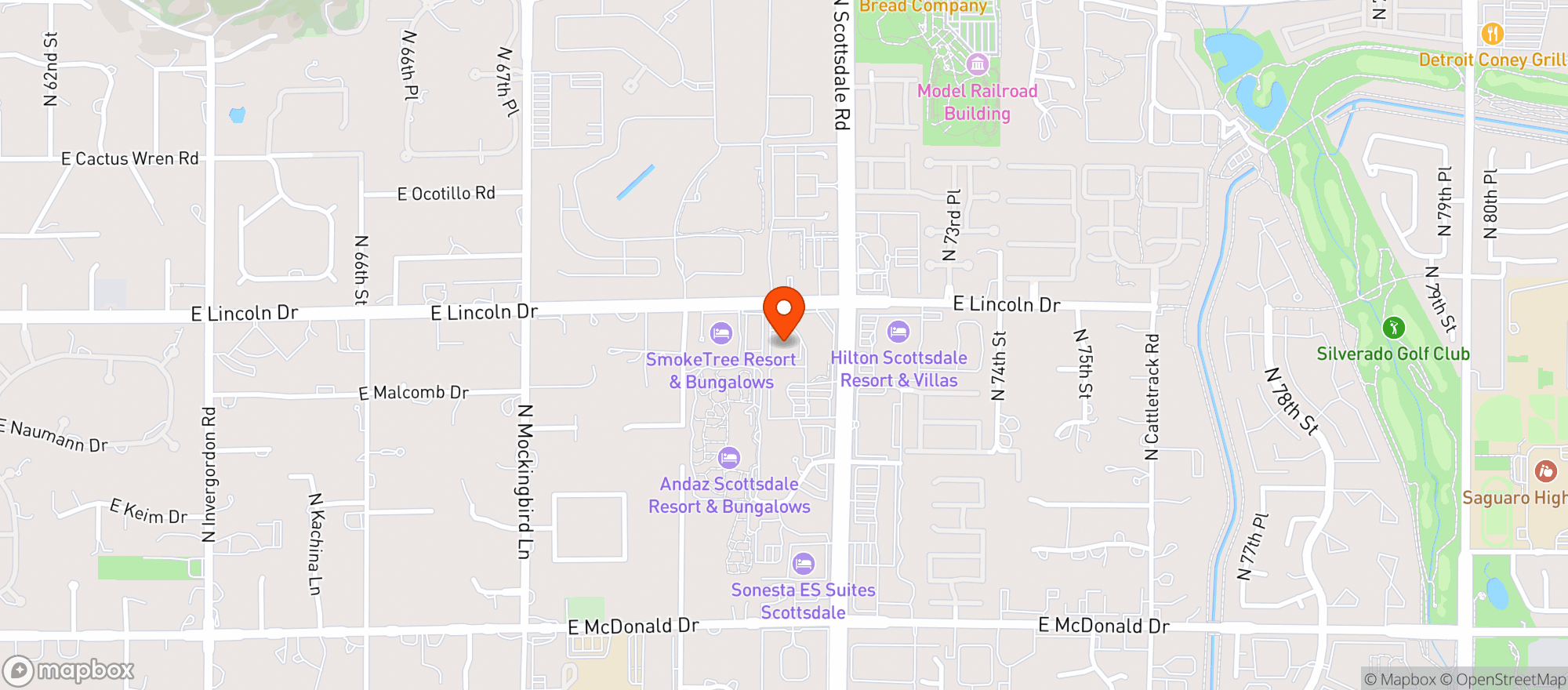 Map showing AJ's #063 (Lincoln Dr.)