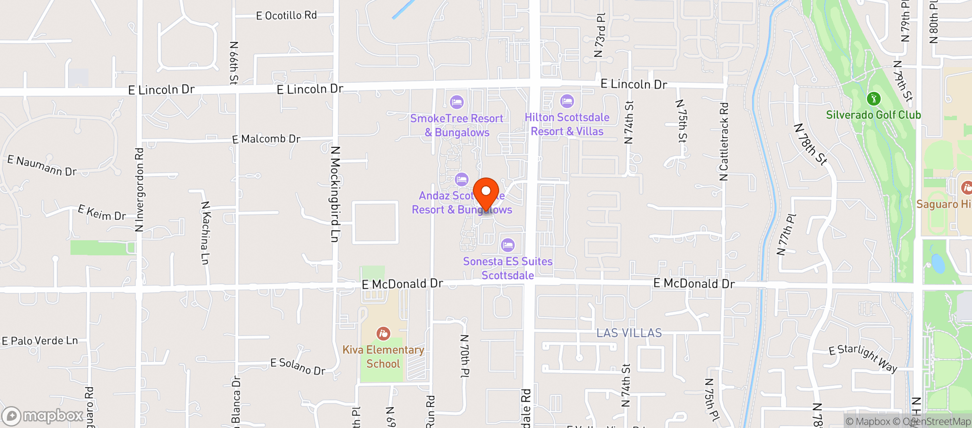 Map showing Andaz Hotel #phxaz
