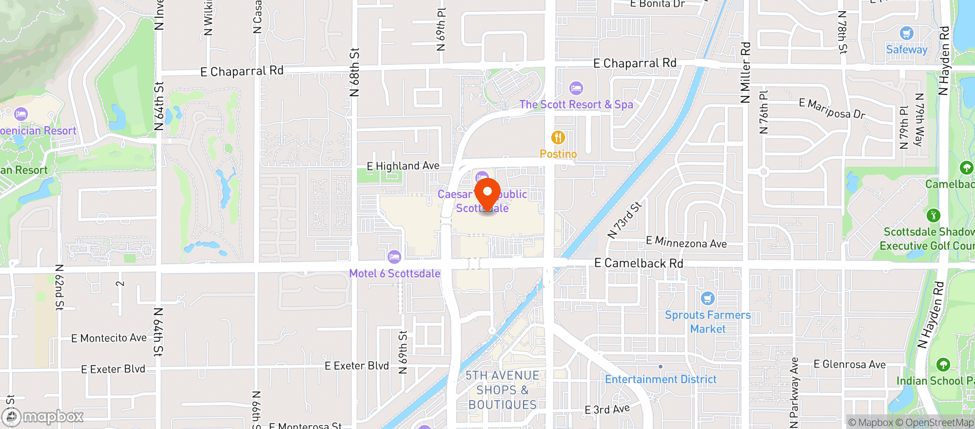 Map showing Elephante Scottsdale