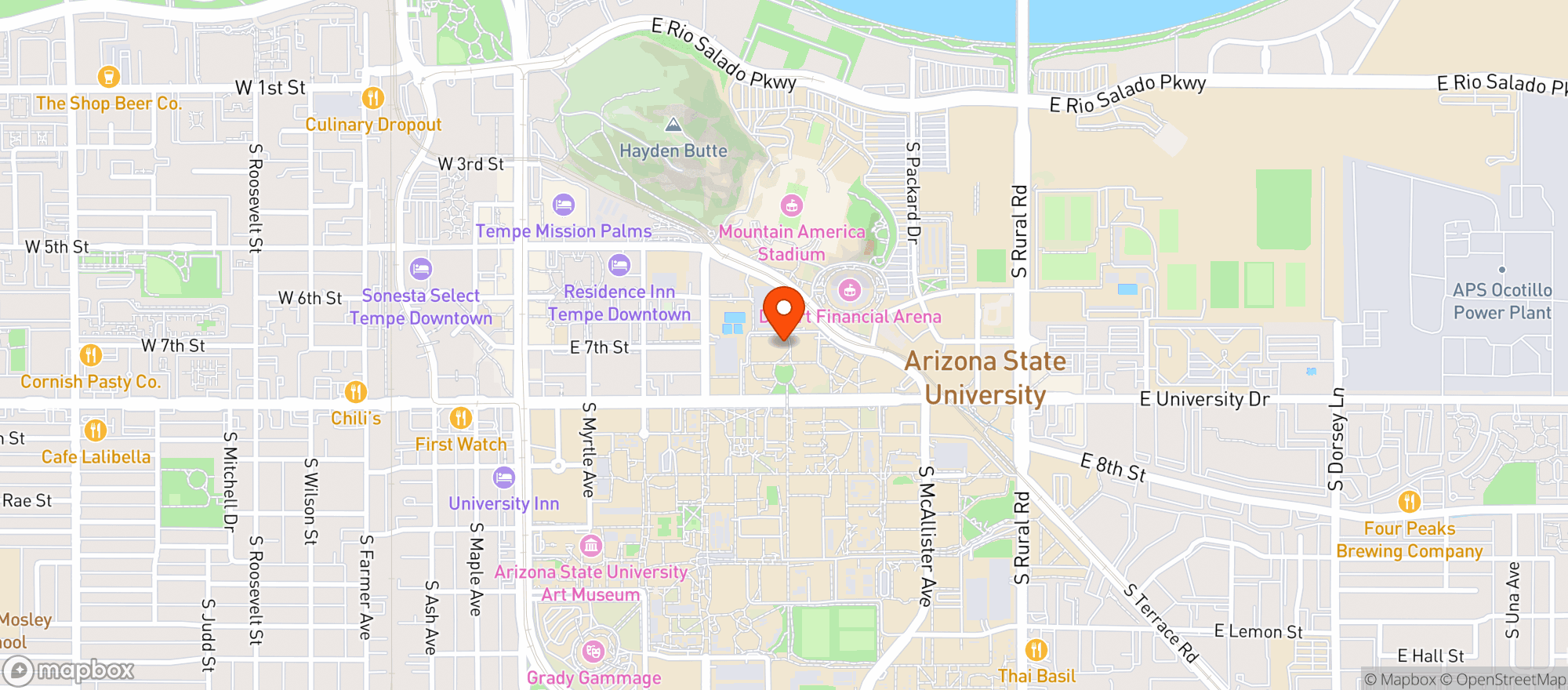 Map showing Aramark Asu Tooker Market House