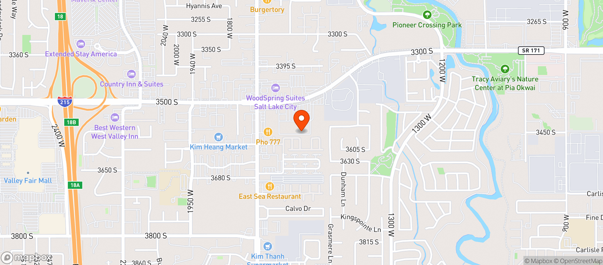 Map showing Lucky Supermarket
