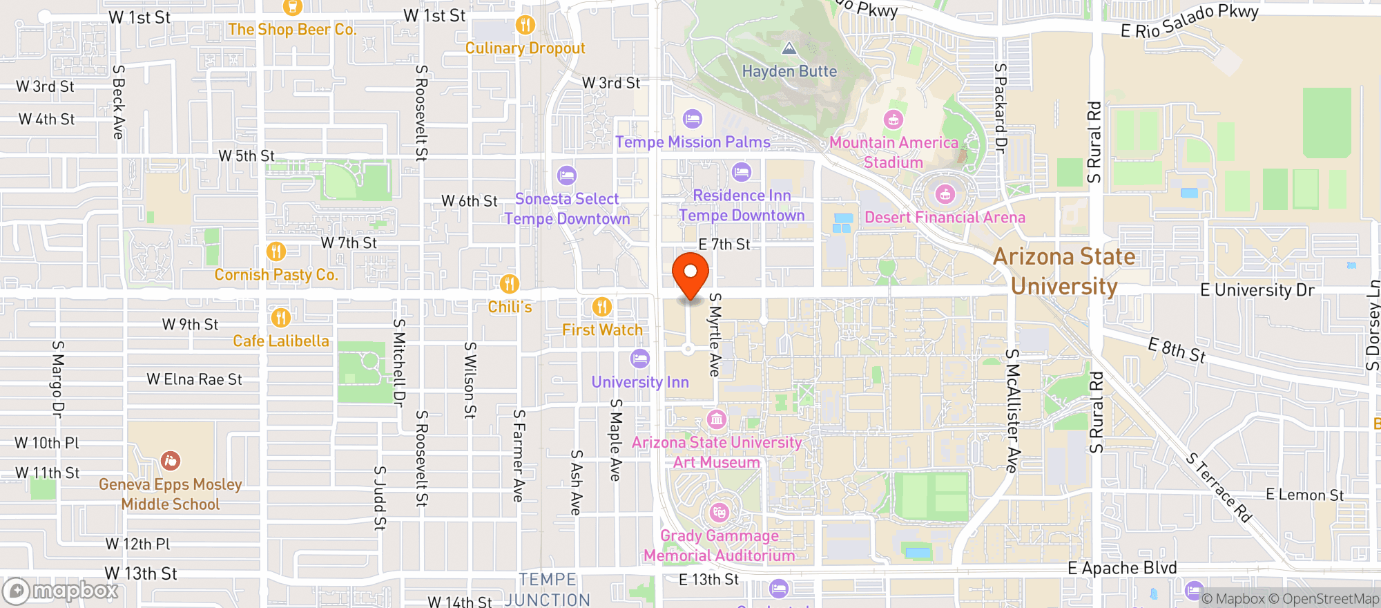 Map showing Mirabella At Asu
