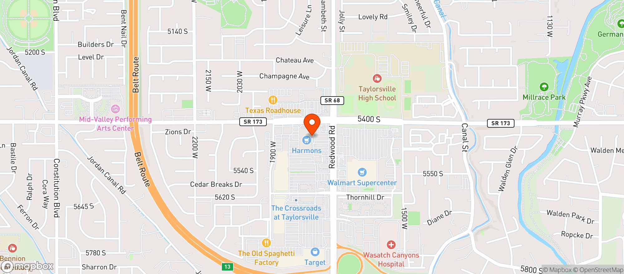 Map showing Harmons