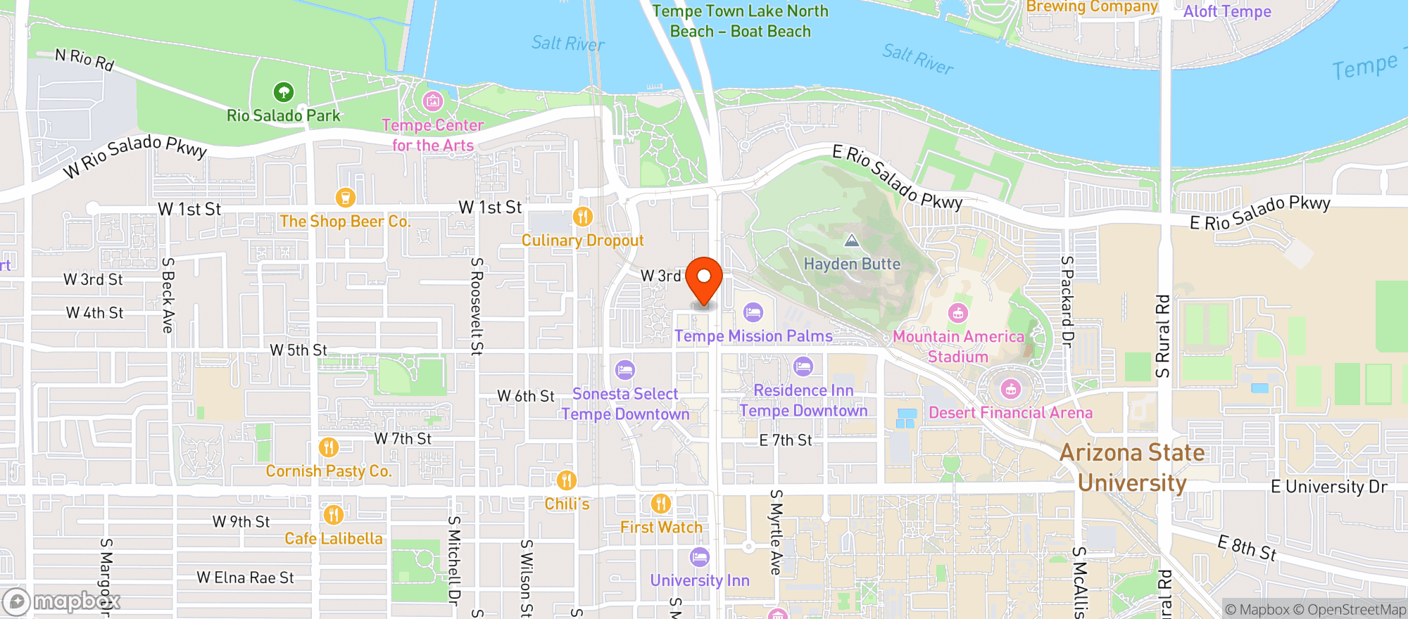 Map showing Caffe Boa
