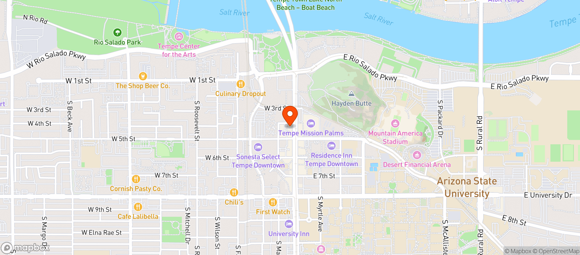 Map showing Tacos Calafia