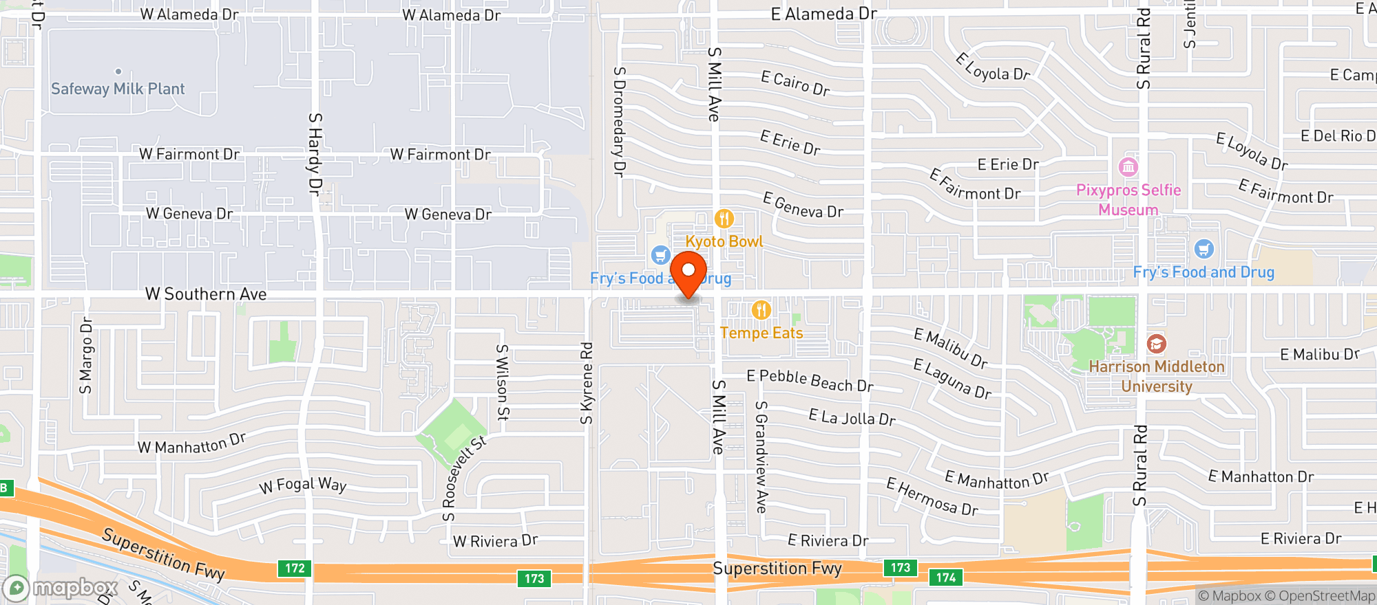 Map showing Yucca Tap Room