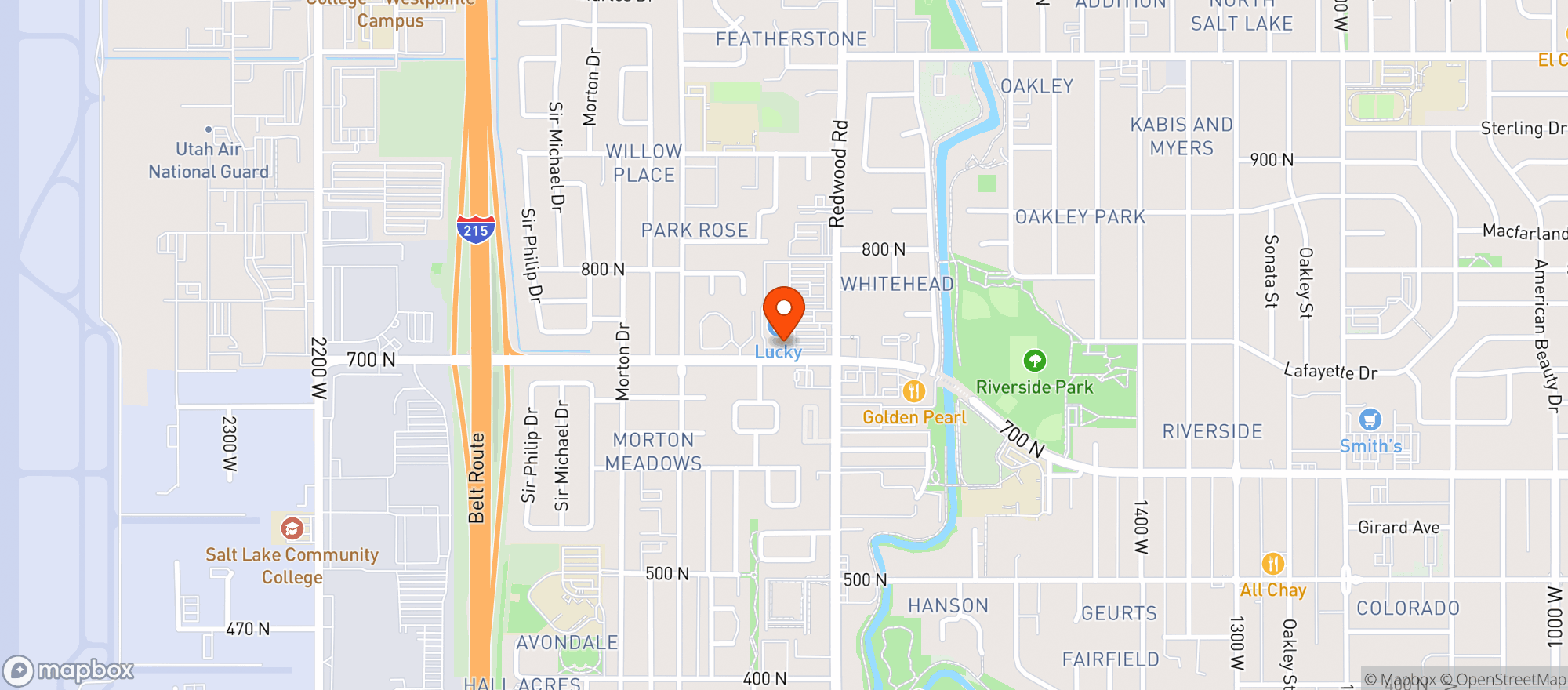 Map showing Lucky Supermarket