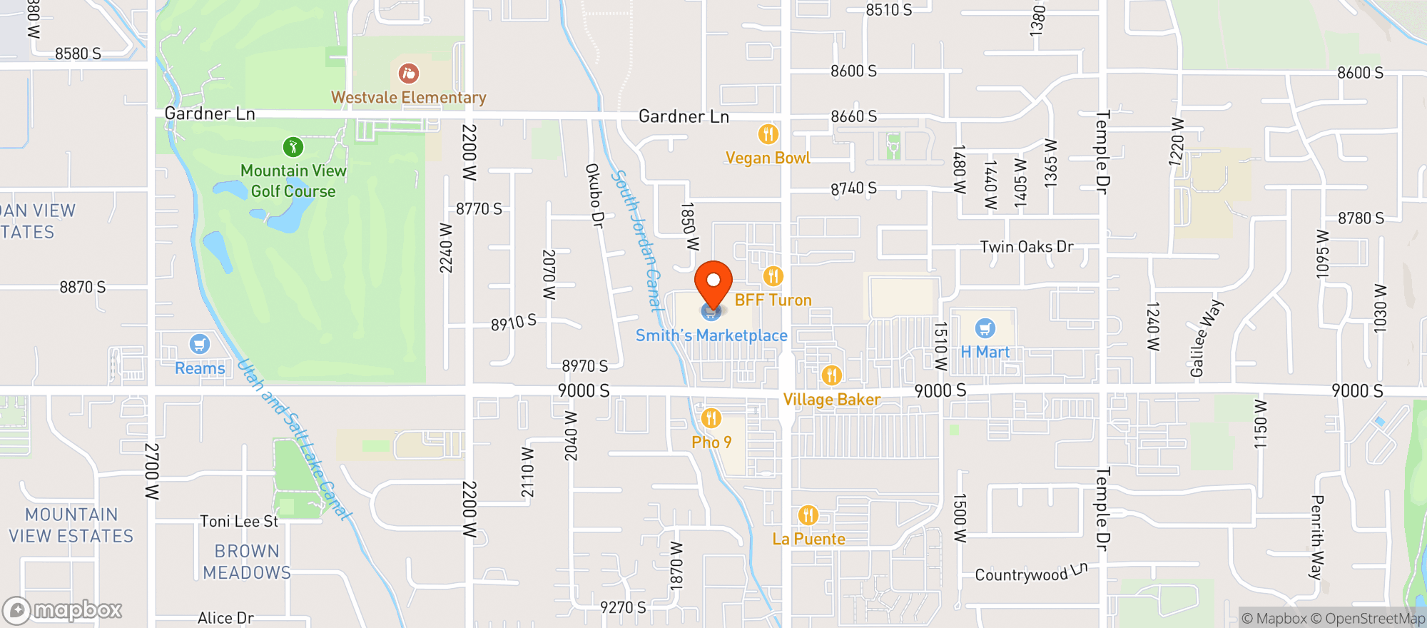 Map showing Smiths Marketplace