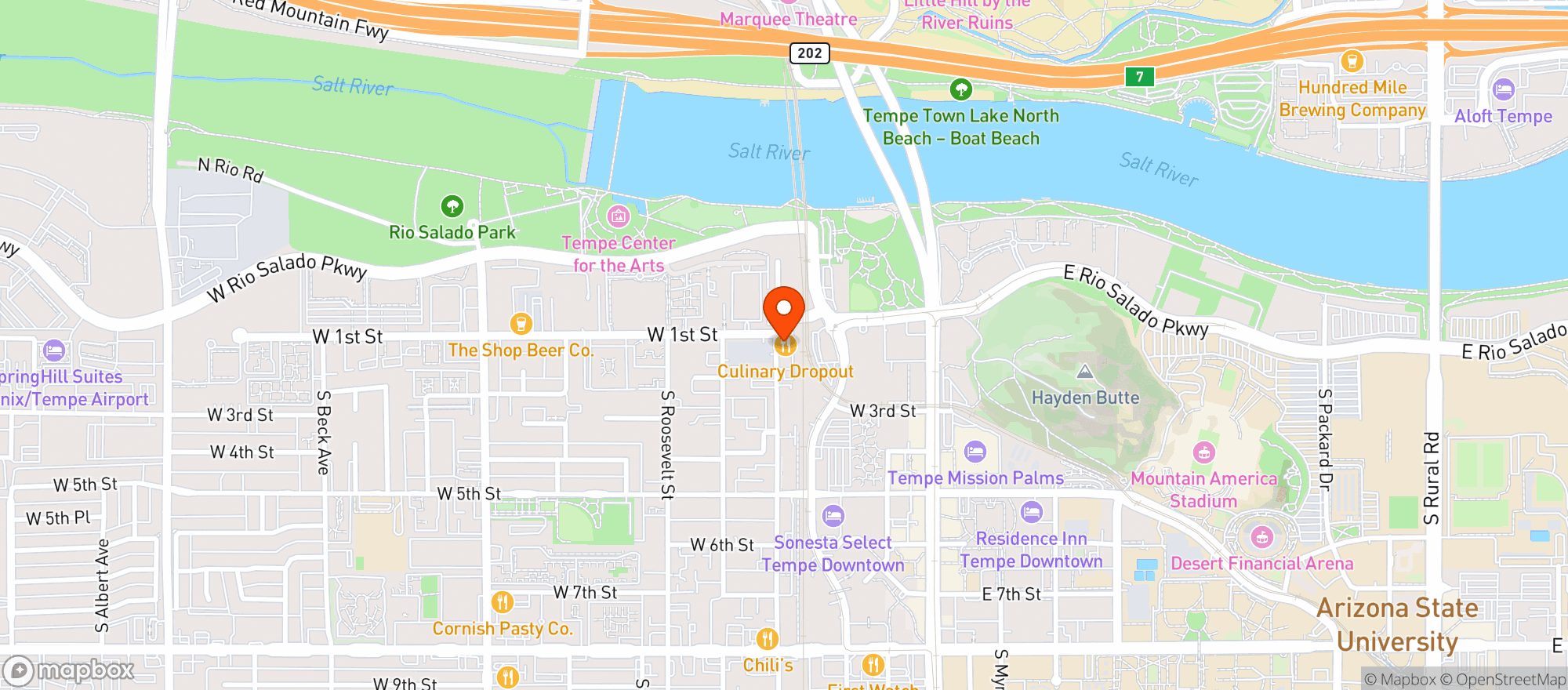 Map showing Culinary Dropout