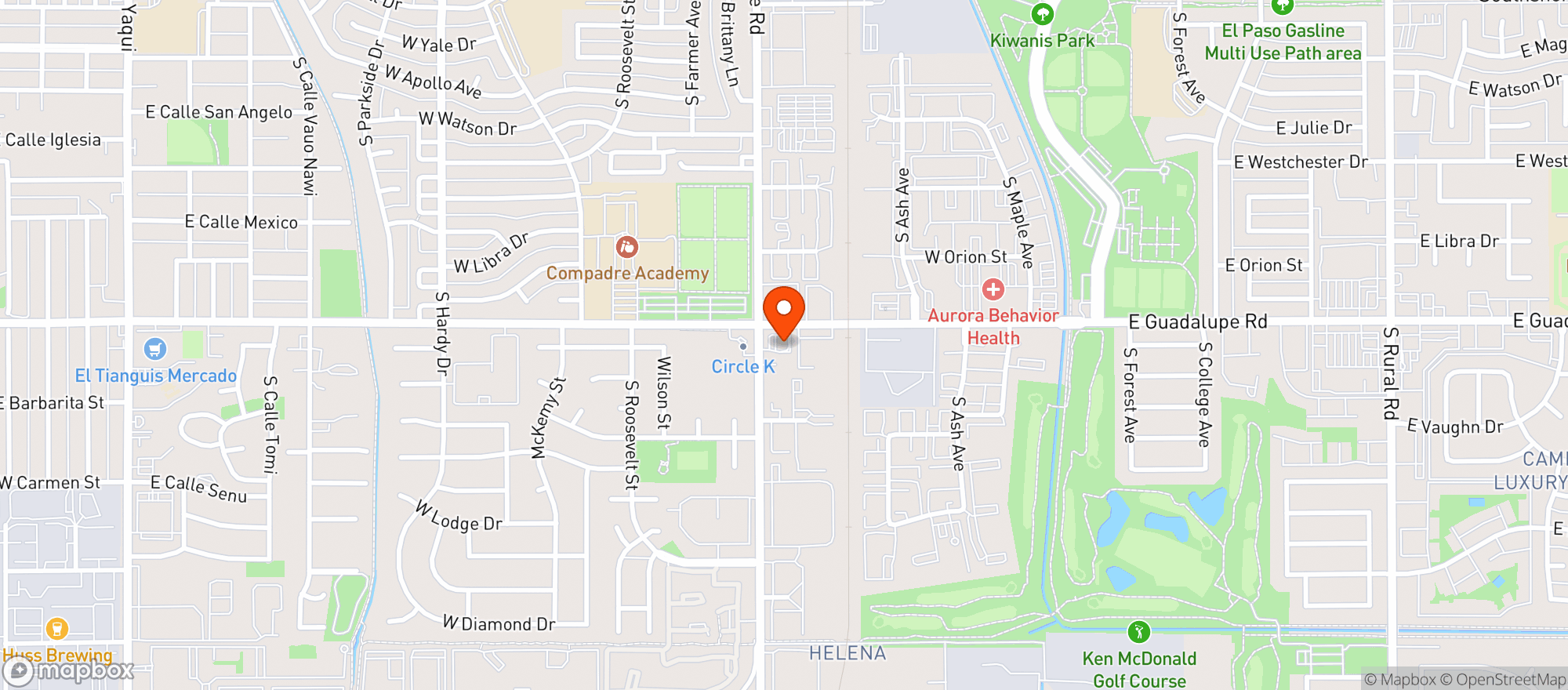 Map showing Chevron Food Mart
