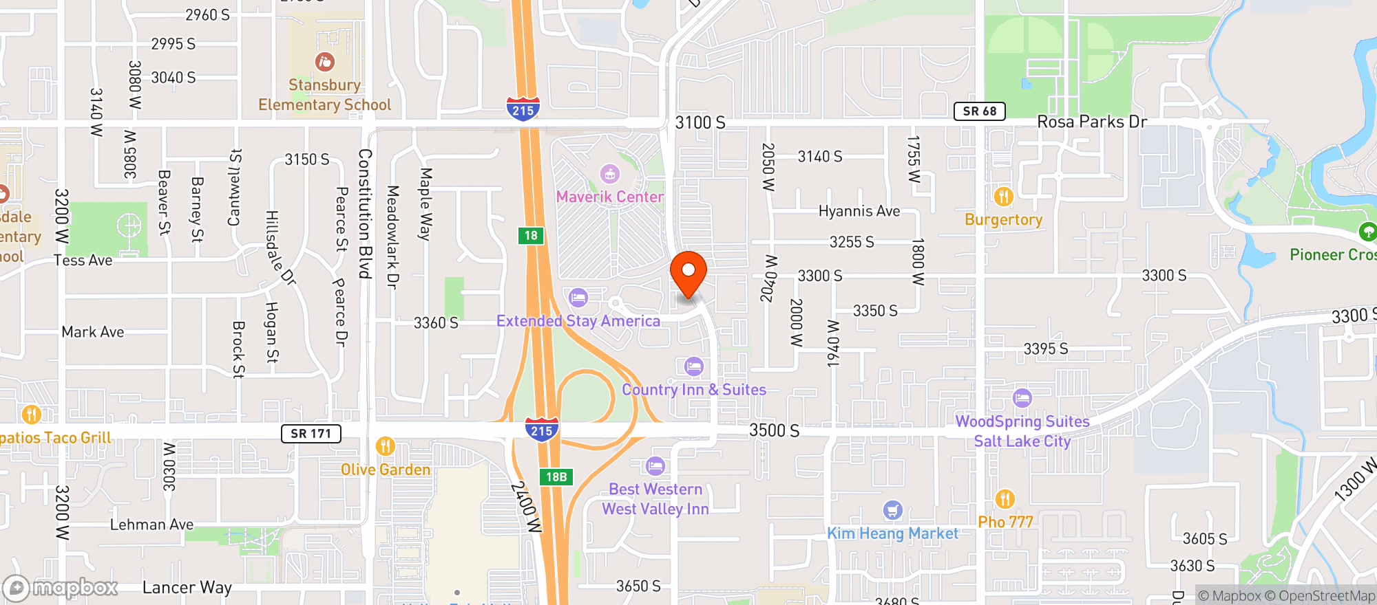 Map showing Rabbits Foot Brewing Co