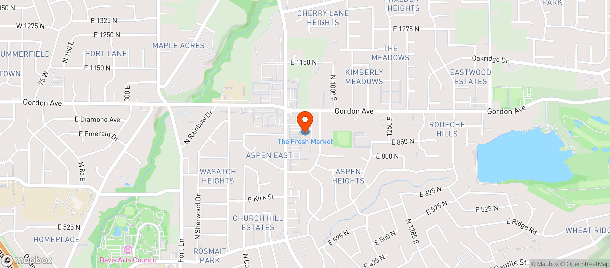 Map showing Fresh Market - Layton