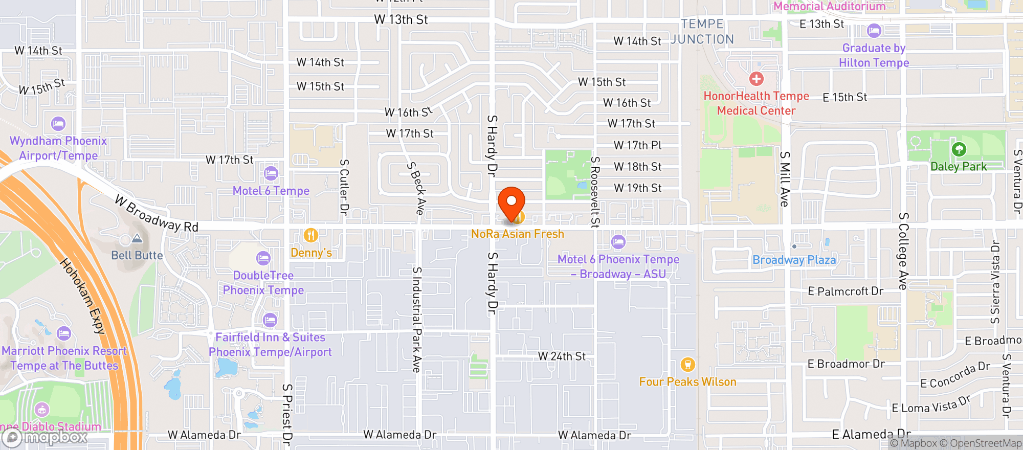 Map showing Tailgate Bar & Grill