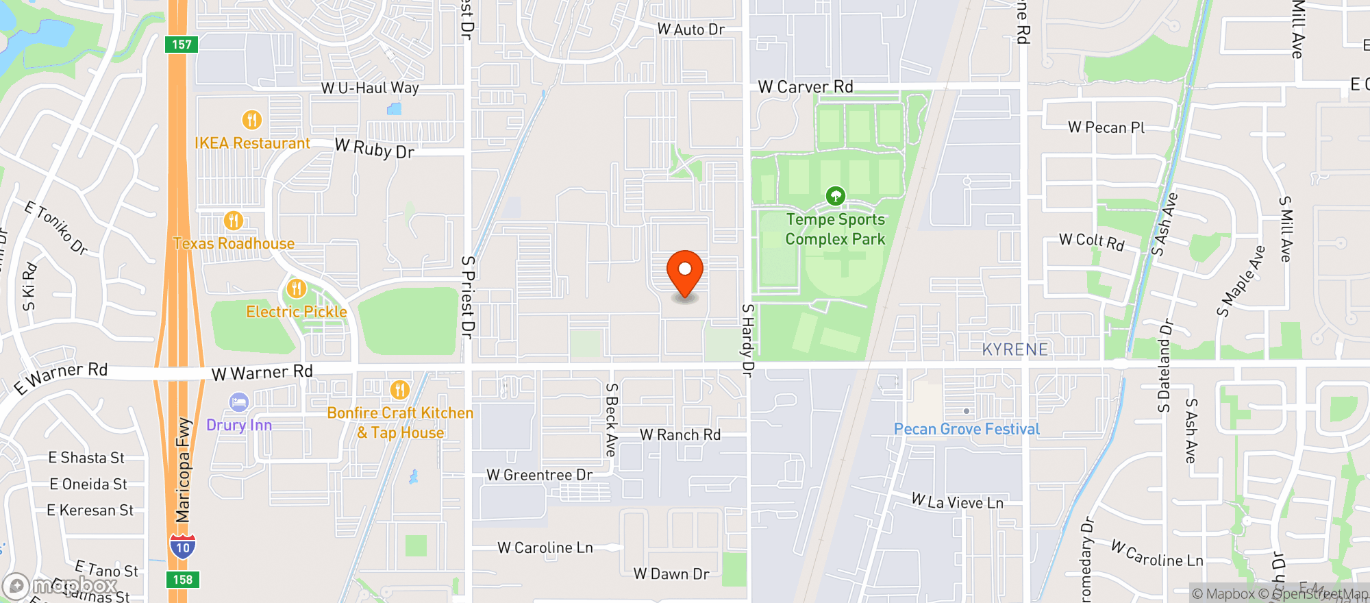 Map showing Circle K - Hq