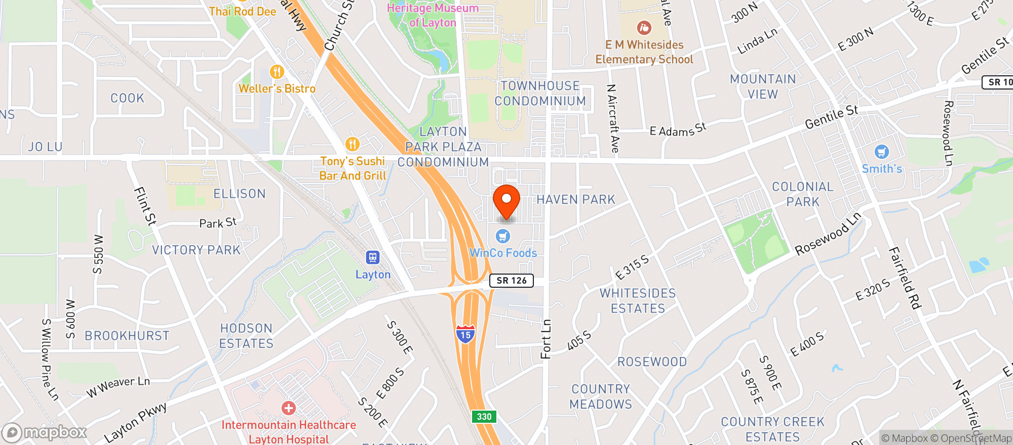 Map showing Winco Foods
