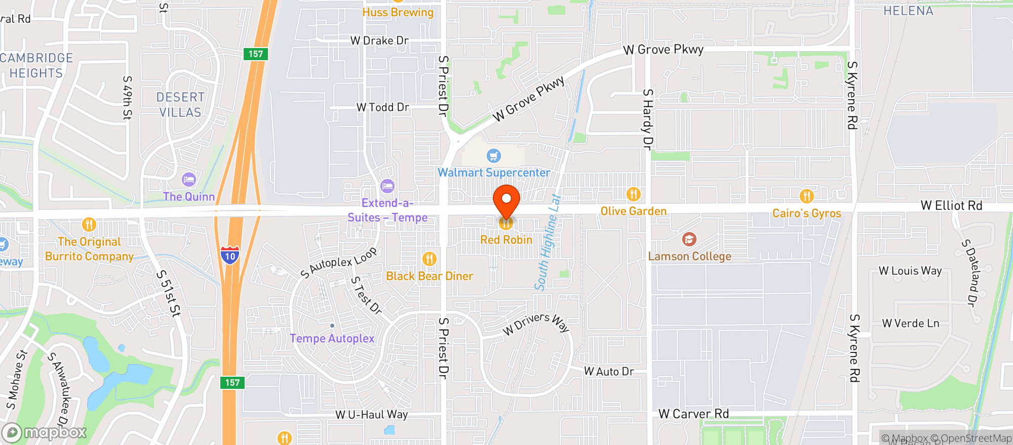 Map showing Red Robin Gourmet Burge #303