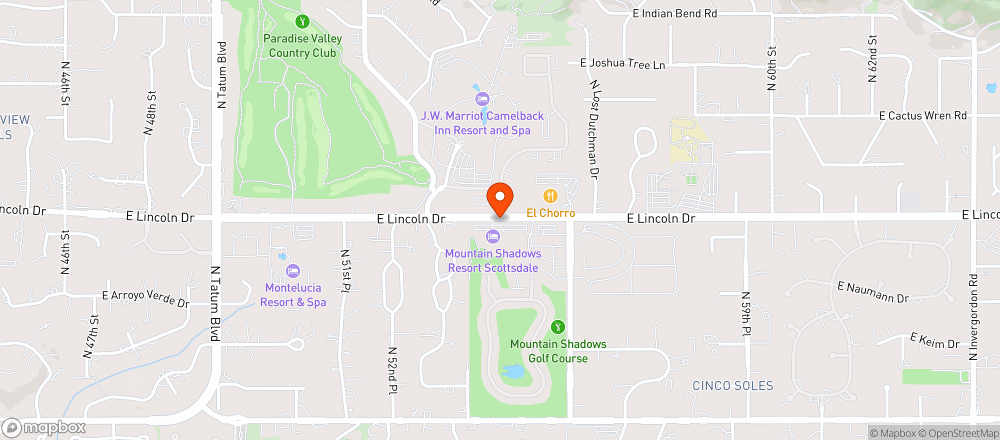 Map showing Mountain Shadows Resort