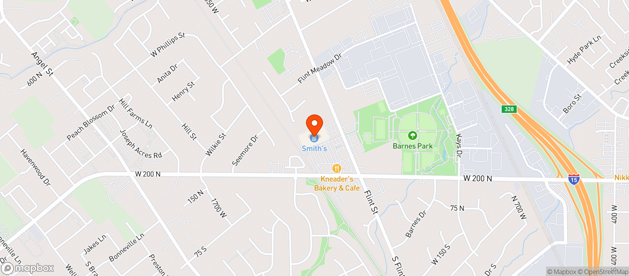 Map showing Smiths Food & Drug (706) - 00277 - Kaysville Marketplace
